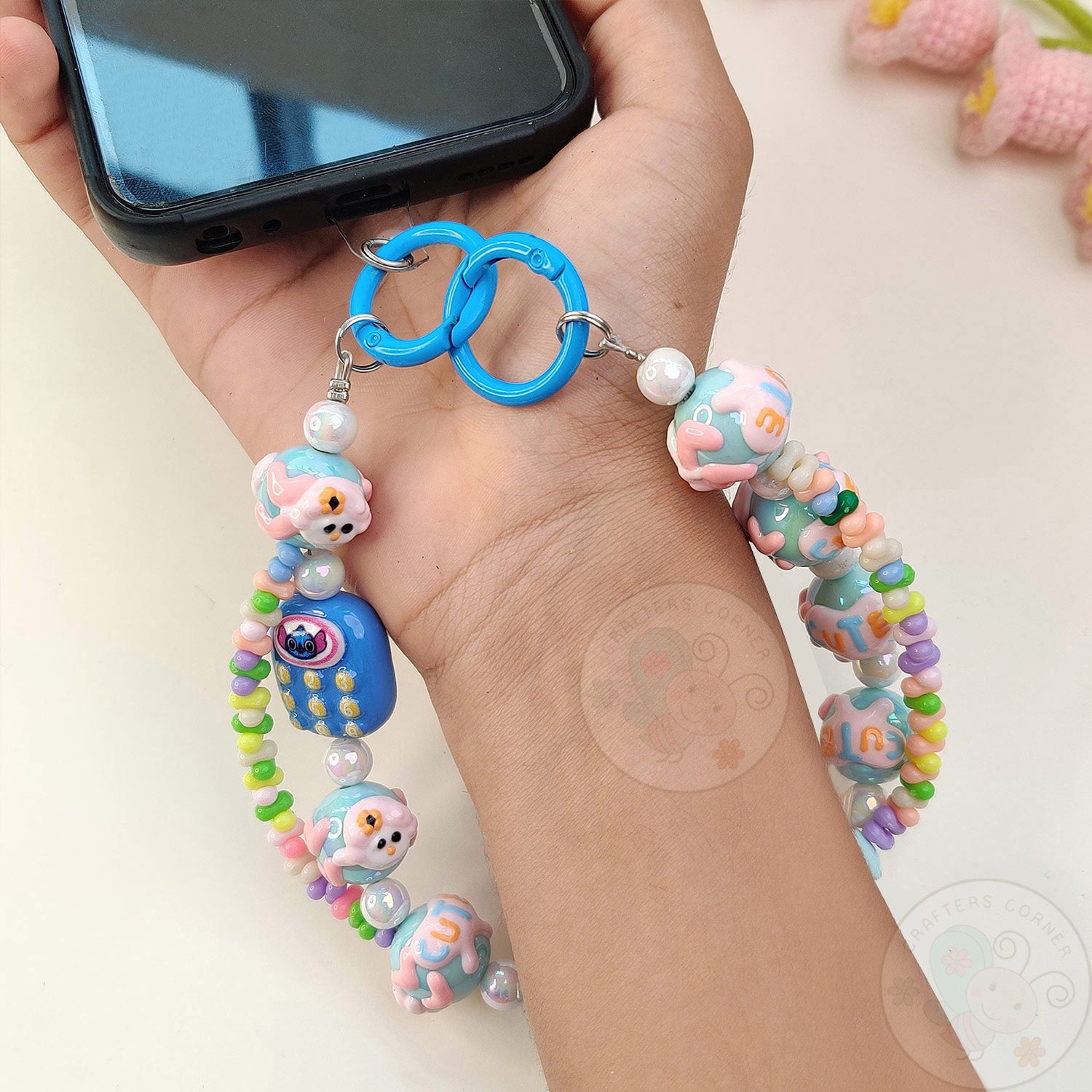 Handmade Kawaii Mobile Charm - Blue Mobile