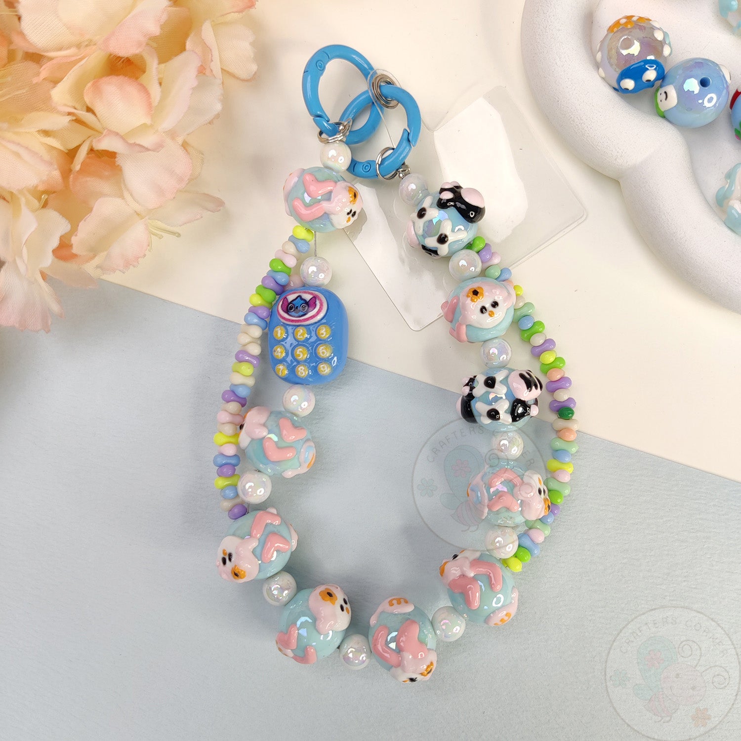 Handmade Kawaii Mobile Charm - Blue Mobile