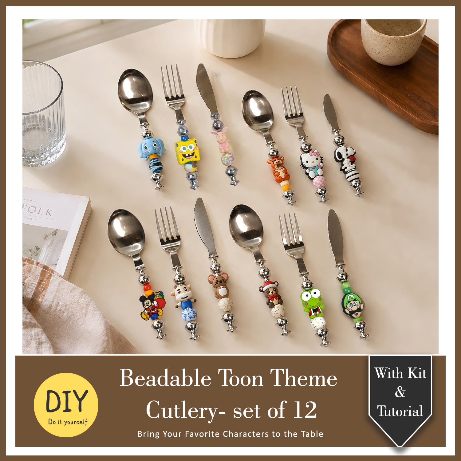 DIY Beadable Cutlery - Toon Theme