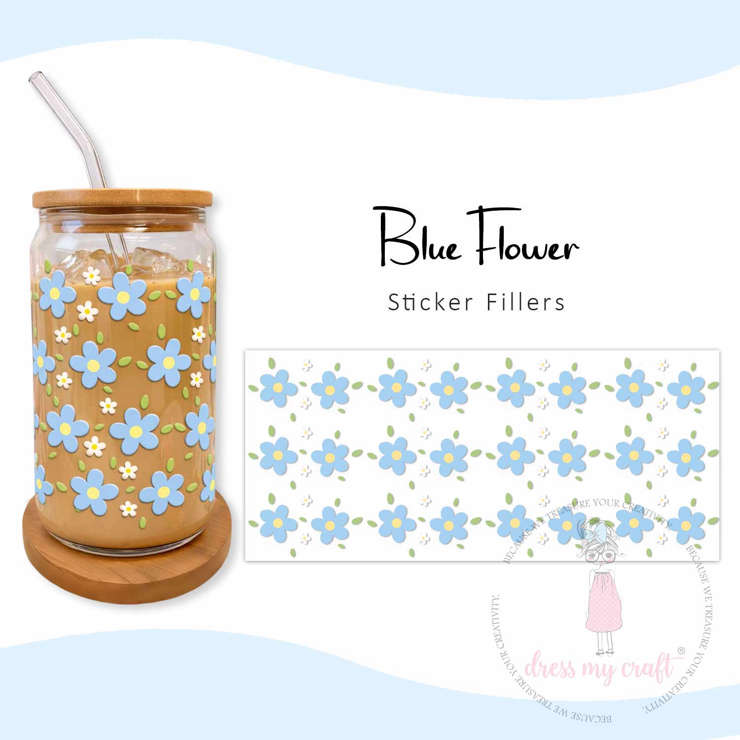 Stick N Peel Stickers- Blue Flower