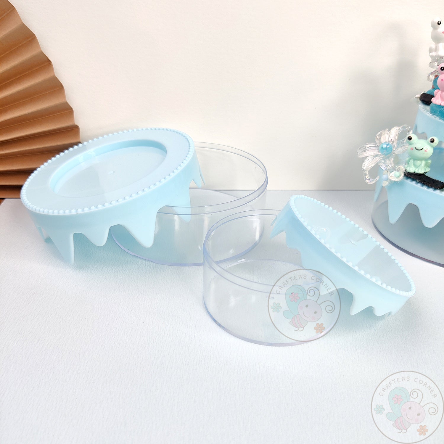 DIY 2-Tier Cake Plastic Storage Box - Blue