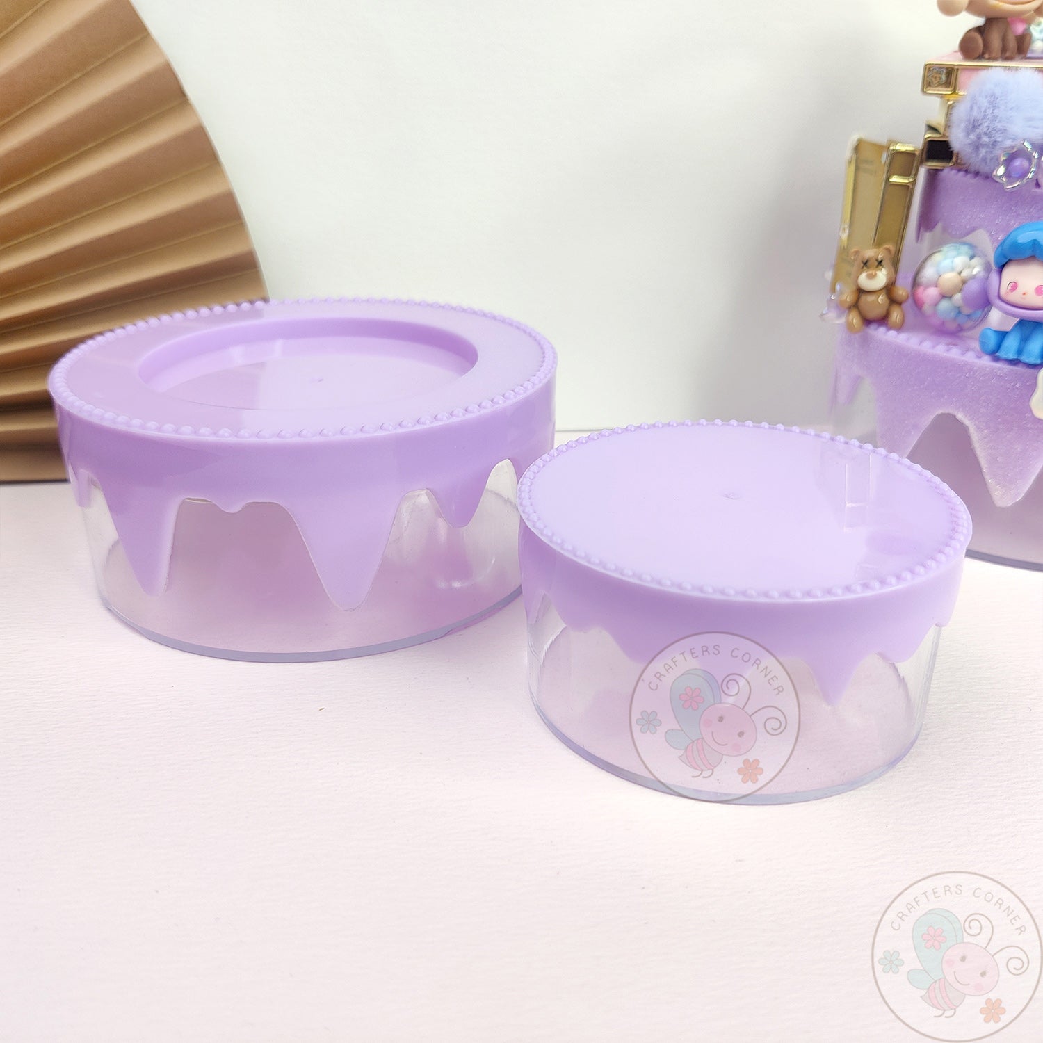 DIY 2-Tier Cake Plastic Storage Box - Purple