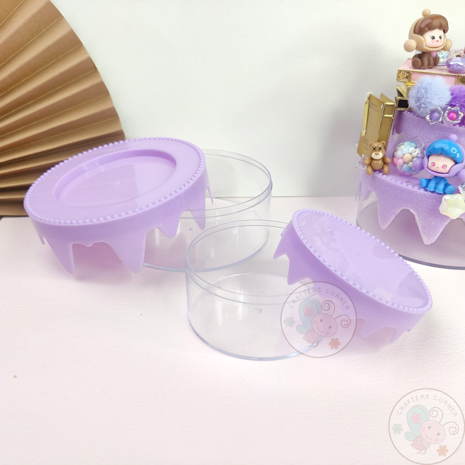 DIY 2-Tier Cake Plastic Storage Box - Purple