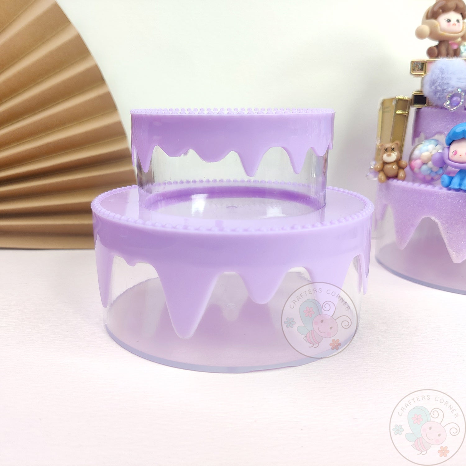 DIY 2-Tier Cake Plastic Storage Box - Purple