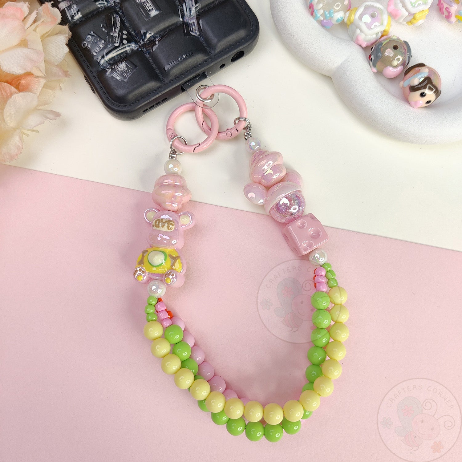 Handmade Kawaii Mobile Charm - Candy Pop Bear