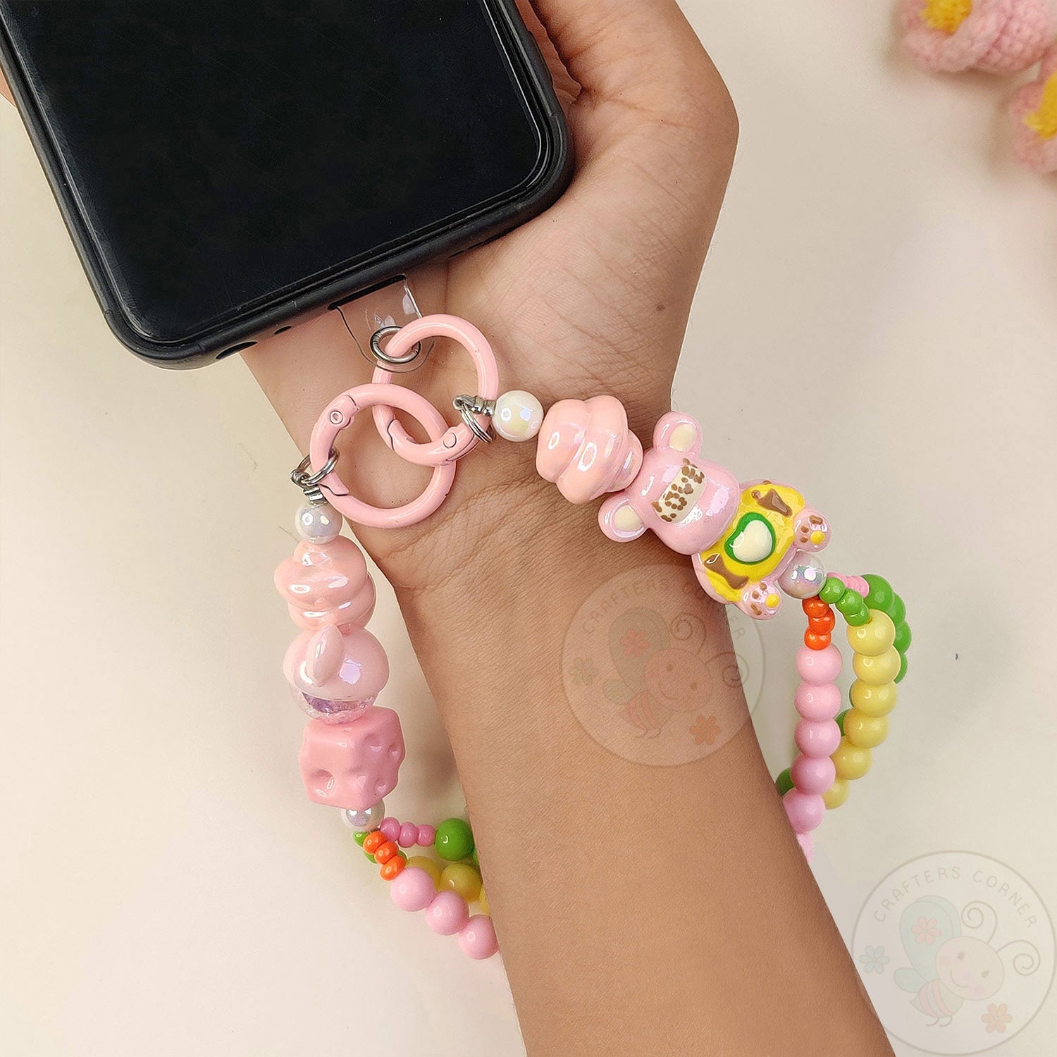 Handmade Kawaii Mobile Charm - Candy Pop Bear