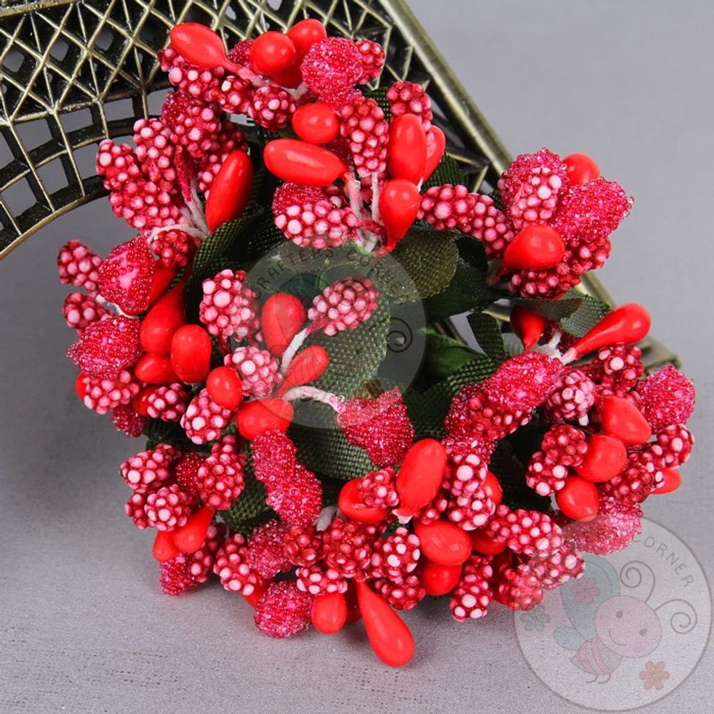 Red - Crystal Beaded Pollens