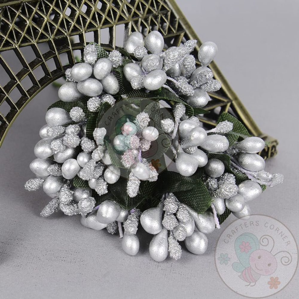 Silver - Crystal Beaded Pollens