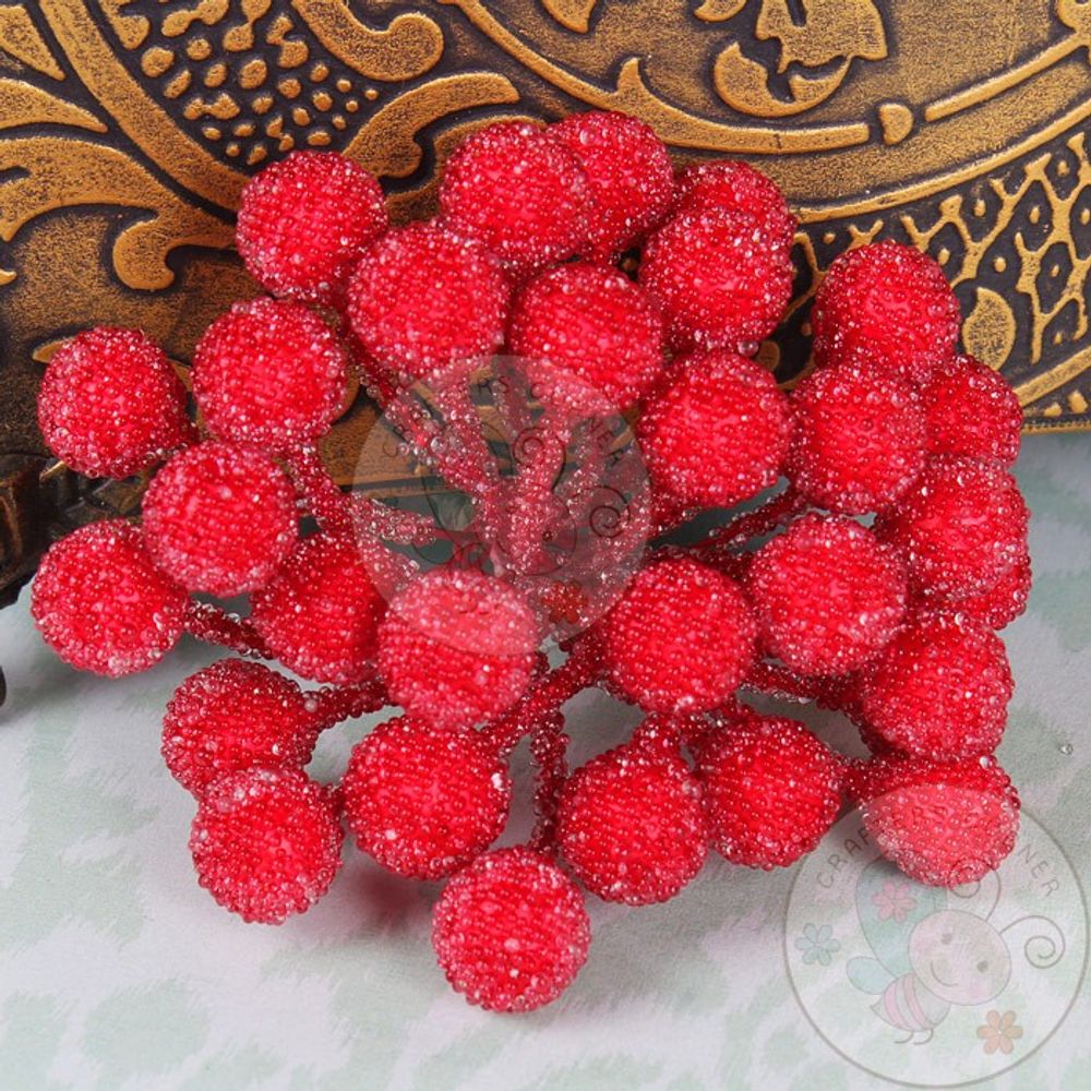 Crystal Beaded Single Pollens - Red