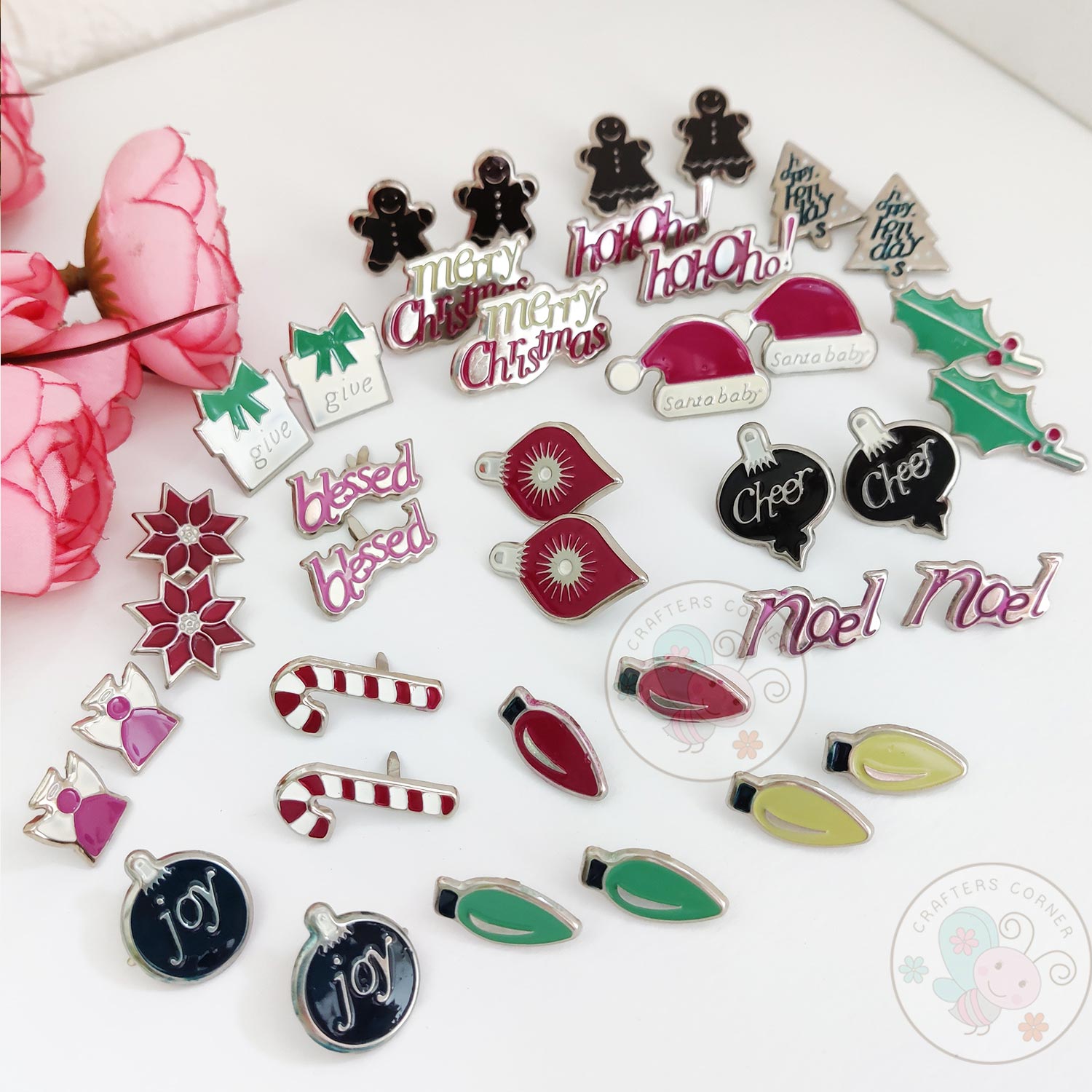 Christmas Metal Brads