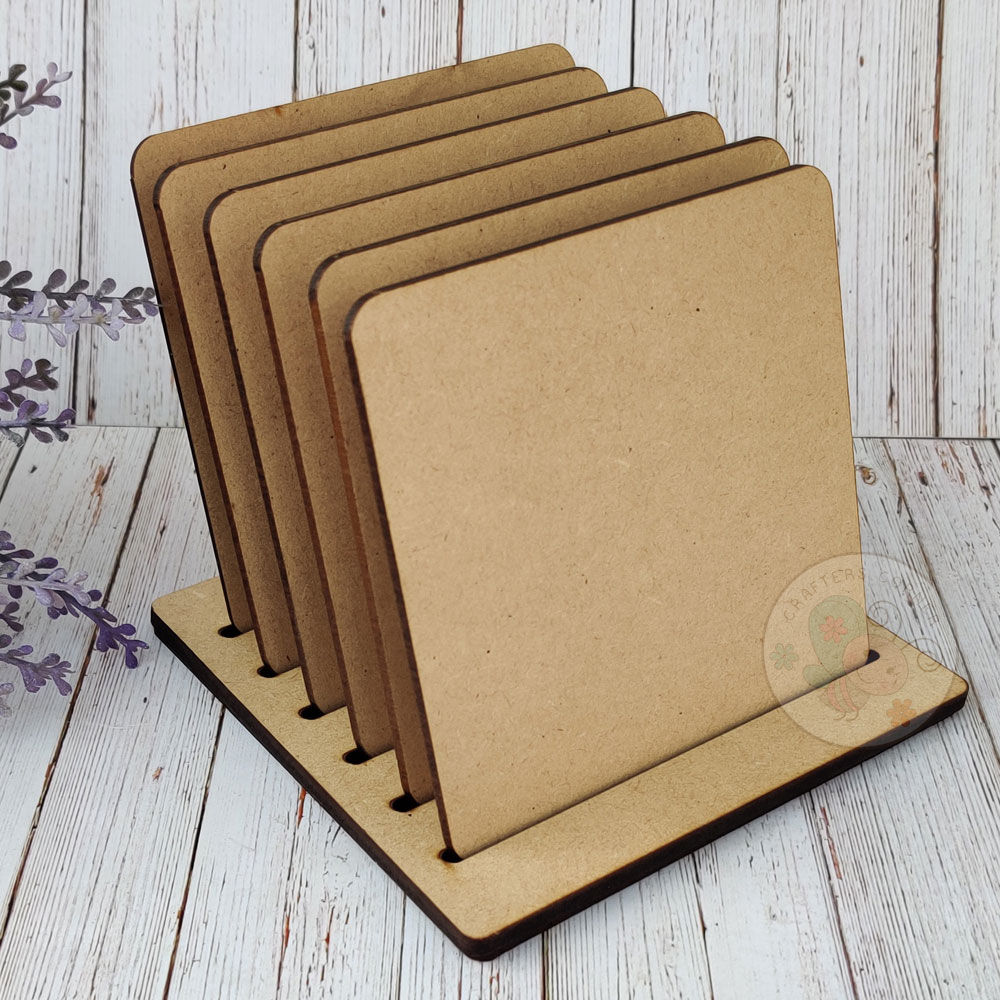 Square Coasters With Stand