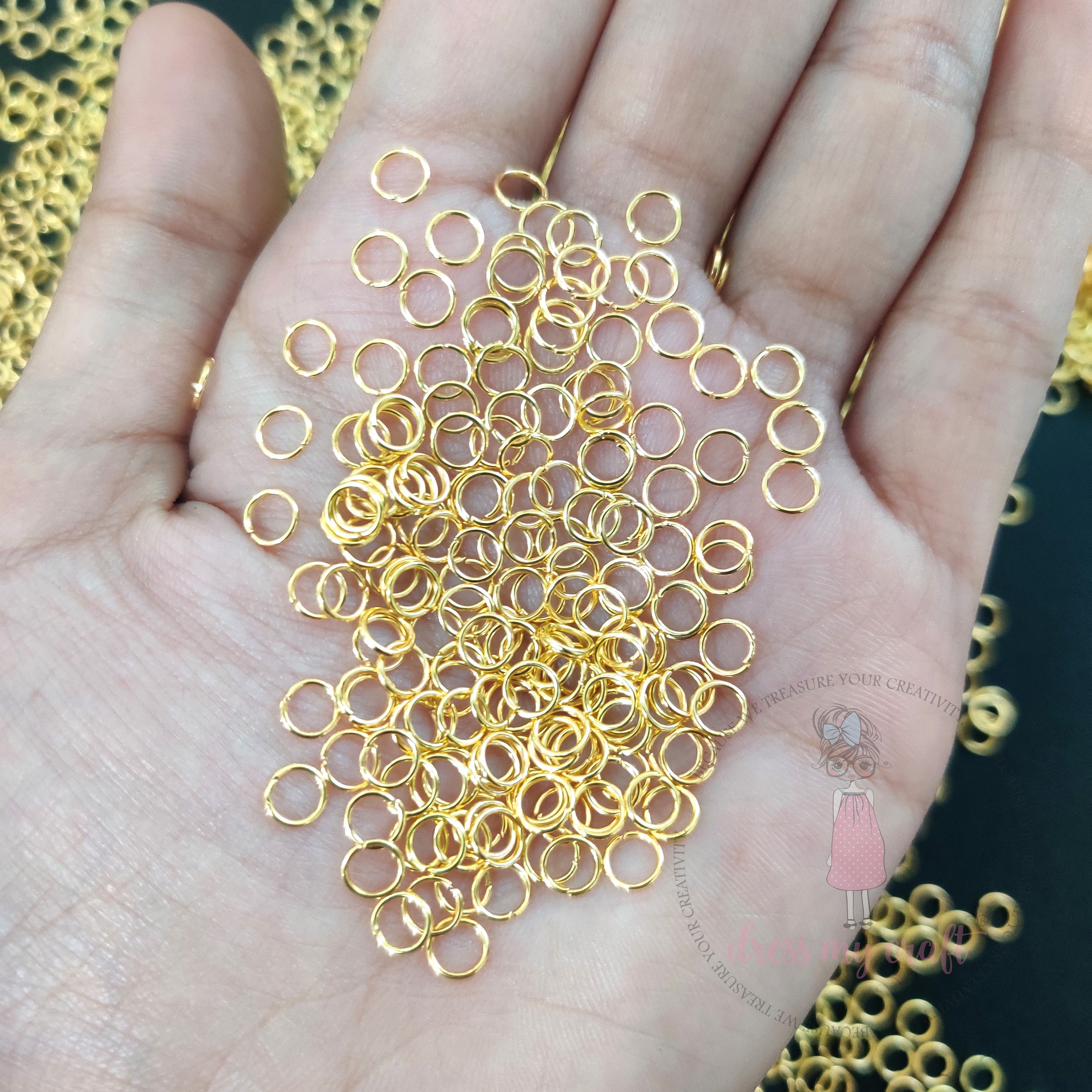 Mini Gold Jump Rings – 5 MM
