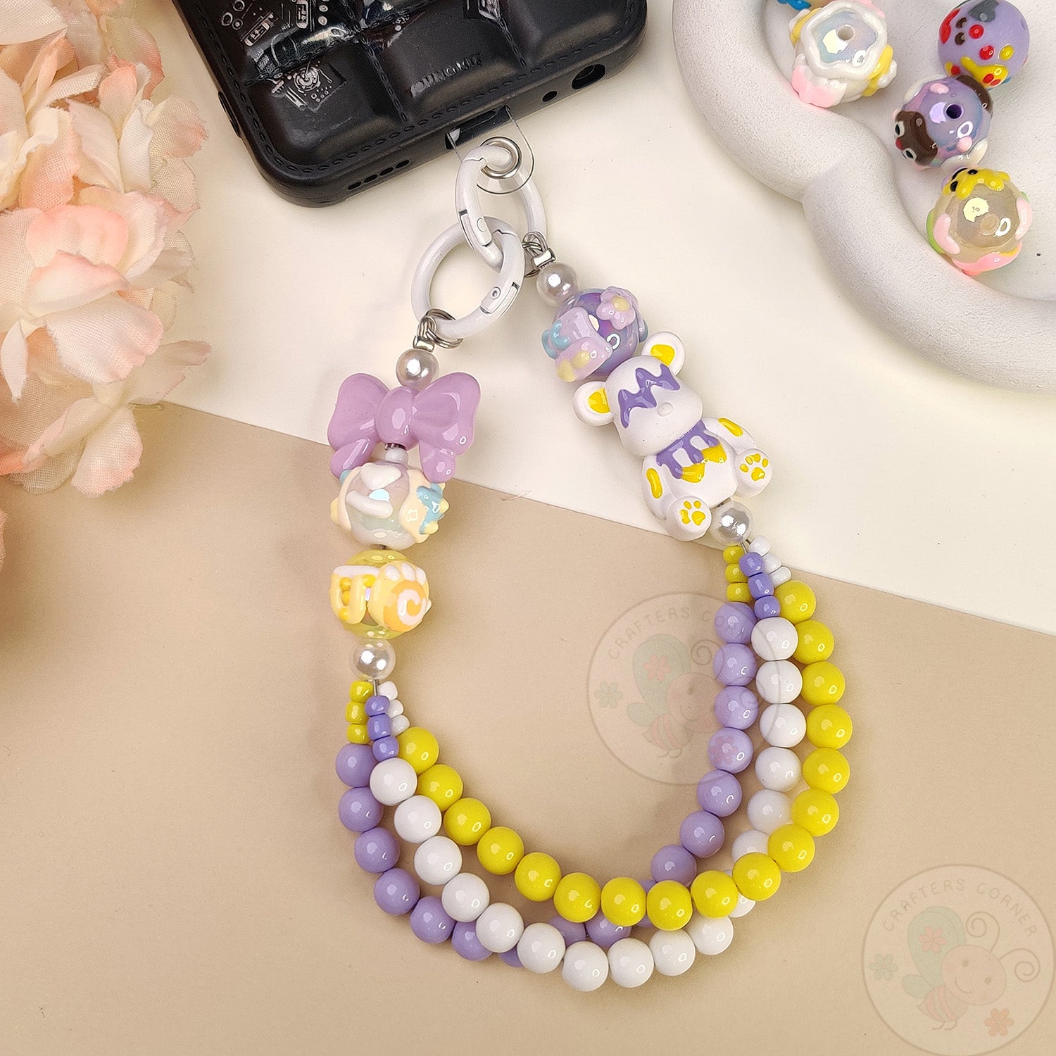 Handmade Kawaii Mobile Charm - Cute Bear