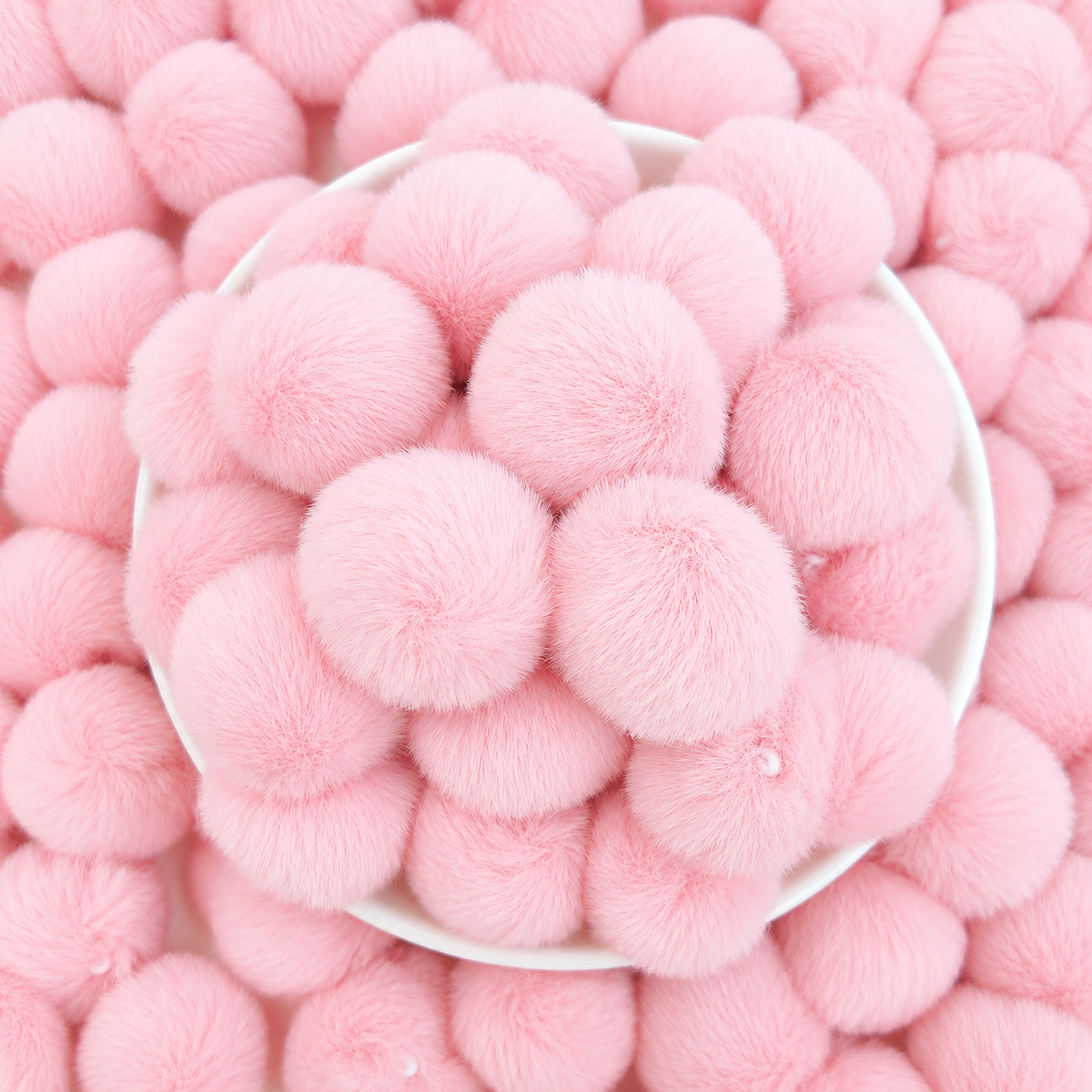 Light Pink Pastel Pom Poms With Loop - Big