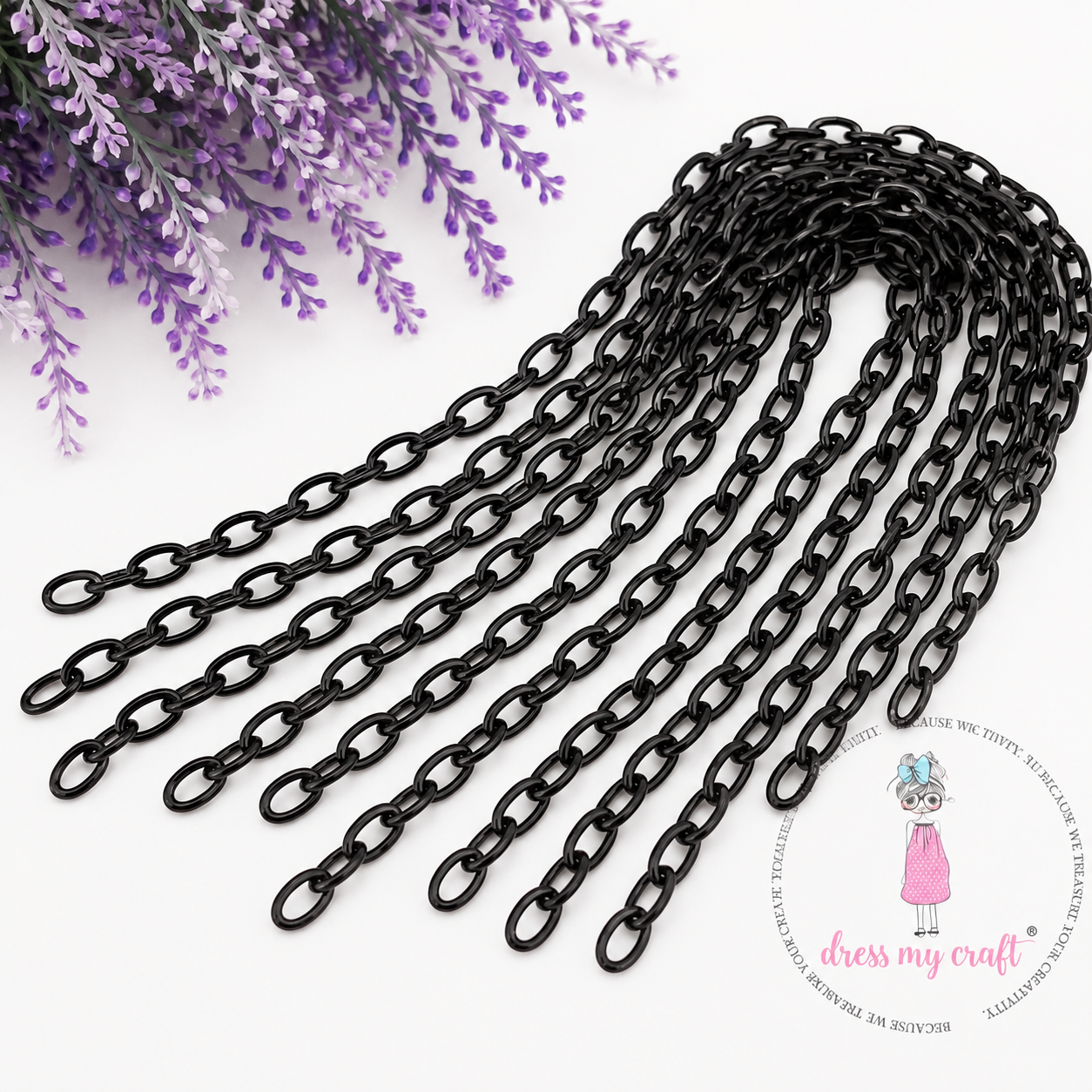 Big Loop  Acrylic Chain - Black