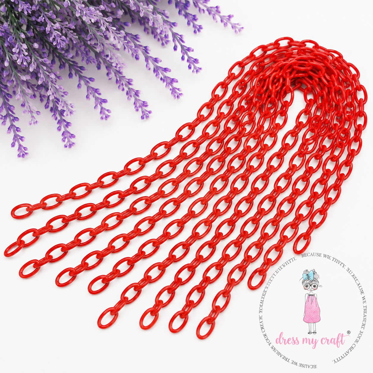 Big Loop Acrylic Chain - Red