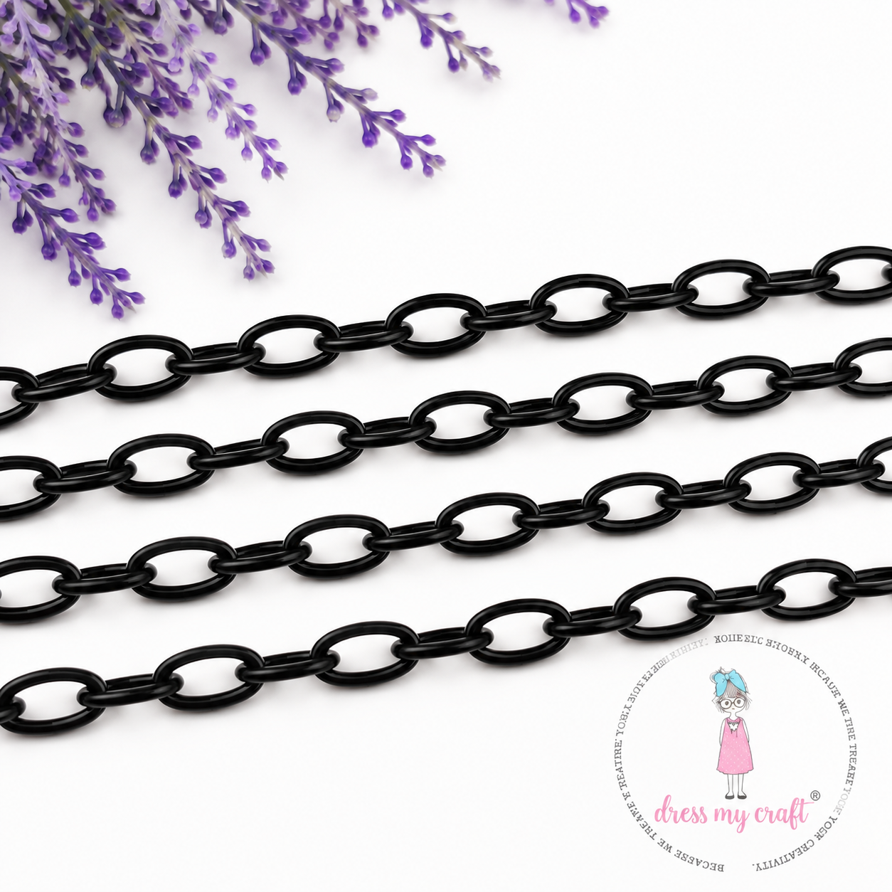 Big Loop  Acrylic Chain - Black