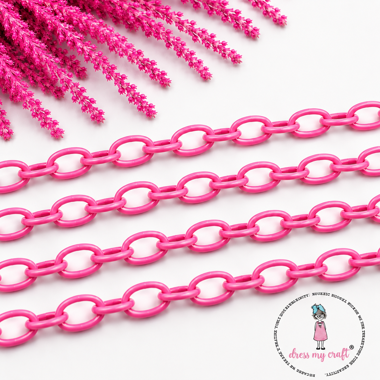 Big Loop Acrylic Chain - Pink