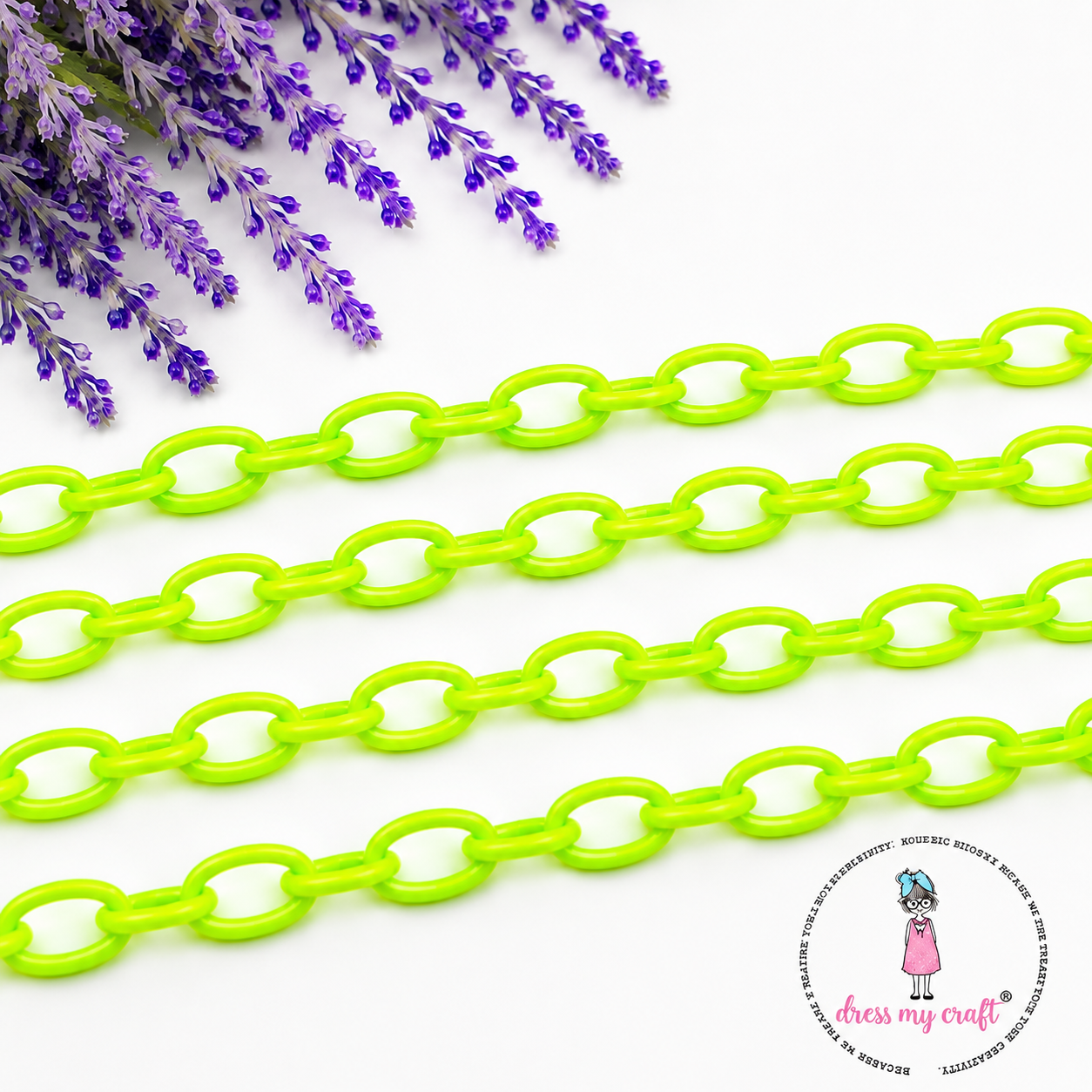 Big Loop Acrylic Chain -  Neon Green