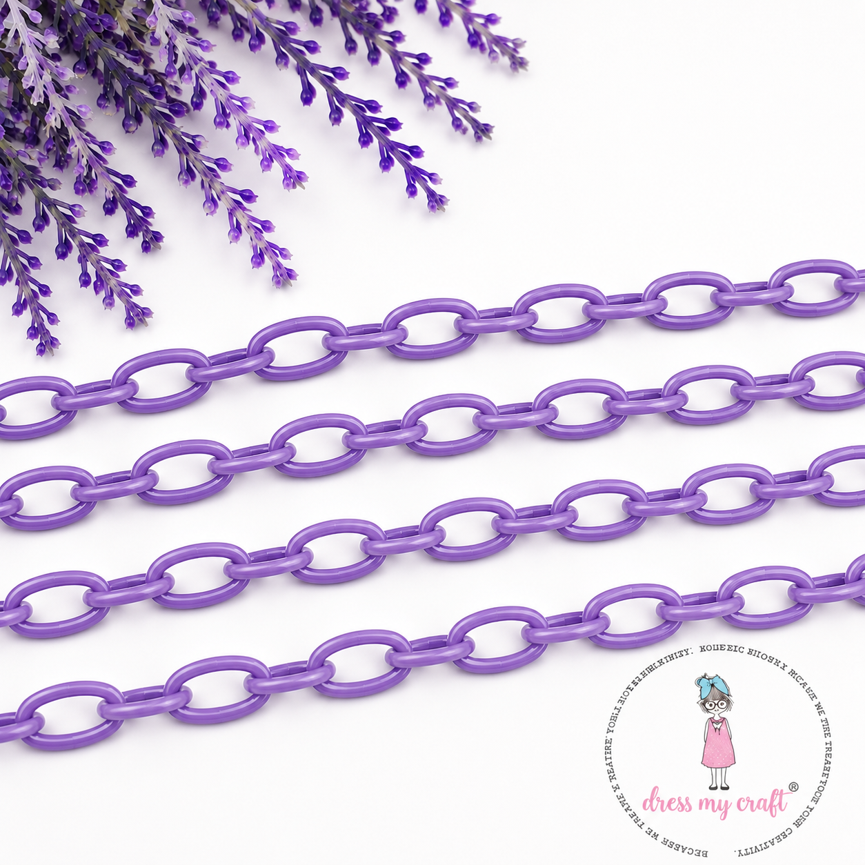 Big Loop Acrylic Chain - Lavender