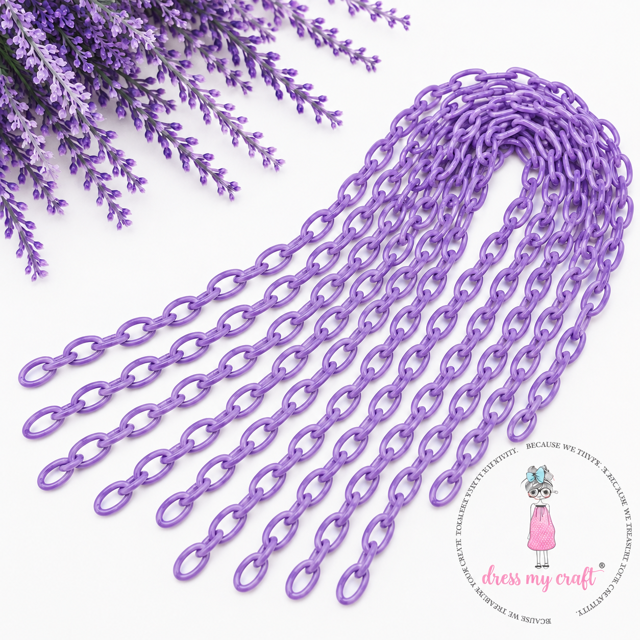 Big Loop Acrylic Chain - Lavender