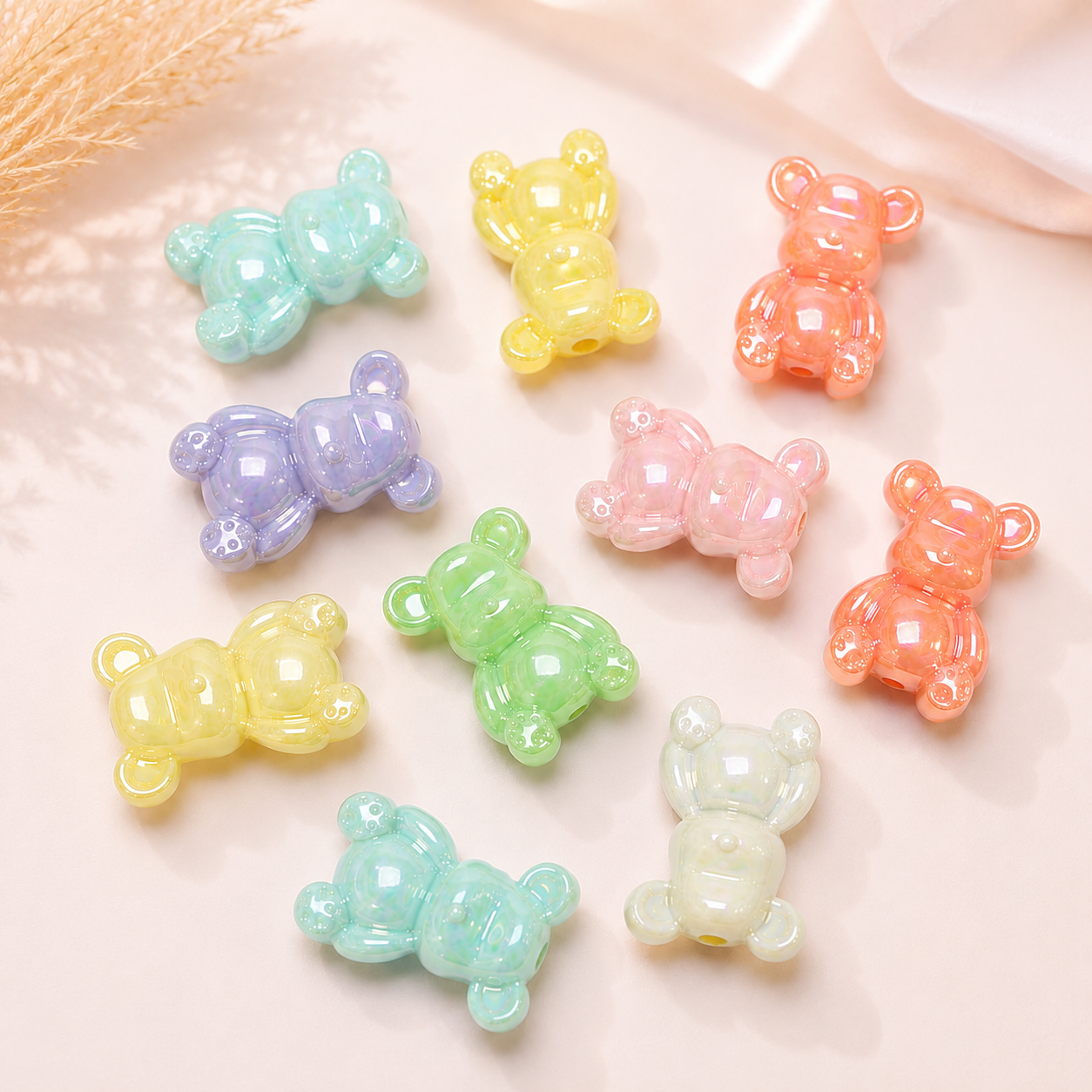 Holographic Candy Bear Beads