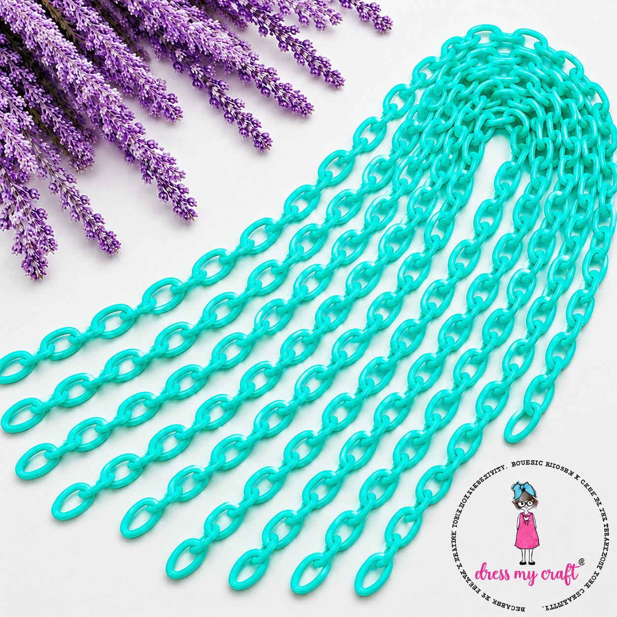 Big Loop Acrylic Chain - Turquoise Blue