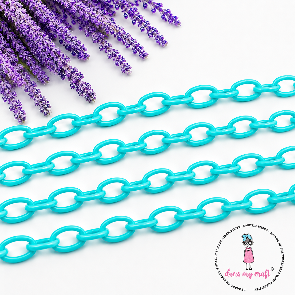 Big Loop Acrylic Chain - Turquoise Blue