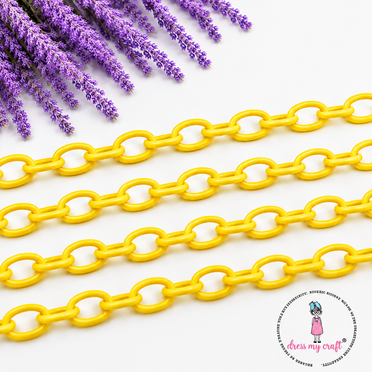 Big Loop Acrylic Chain - Pale Yellow