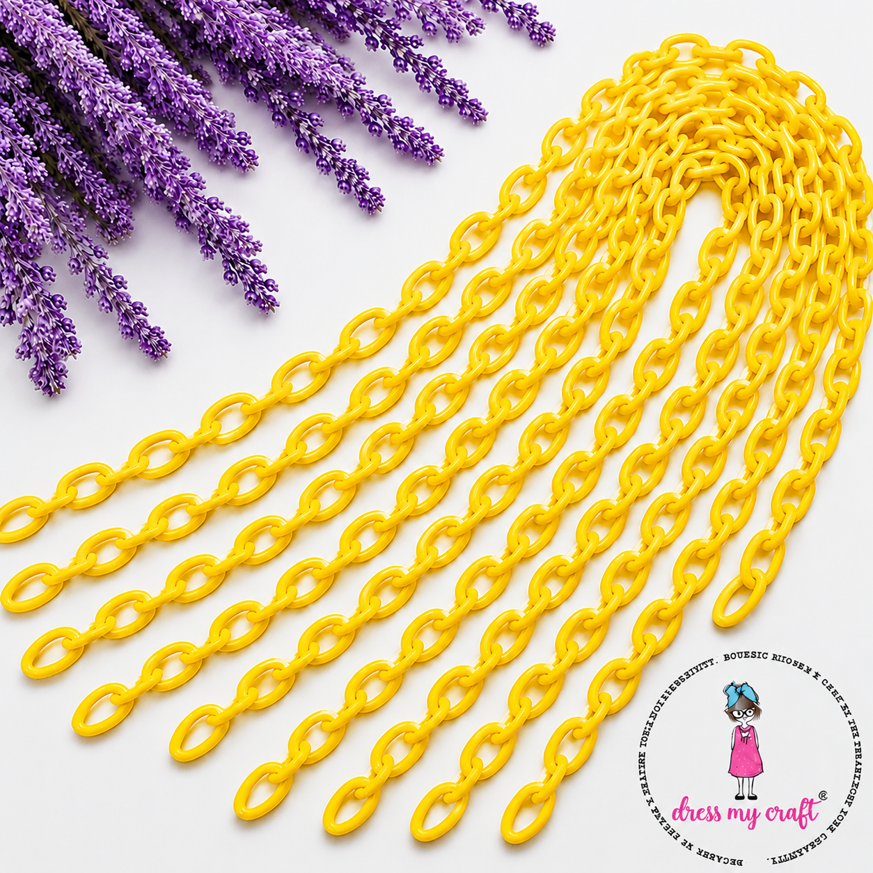 Big Loop Acrylic Chain - Pale Yellow