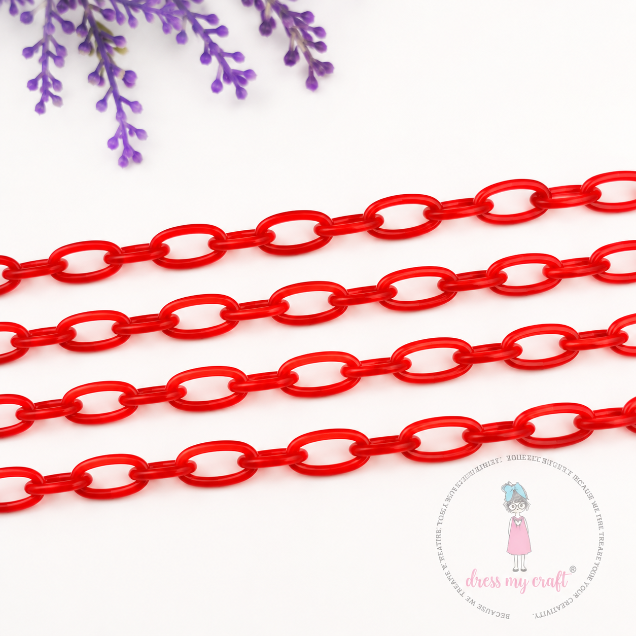 Big Loop Acrylic Chain - Red