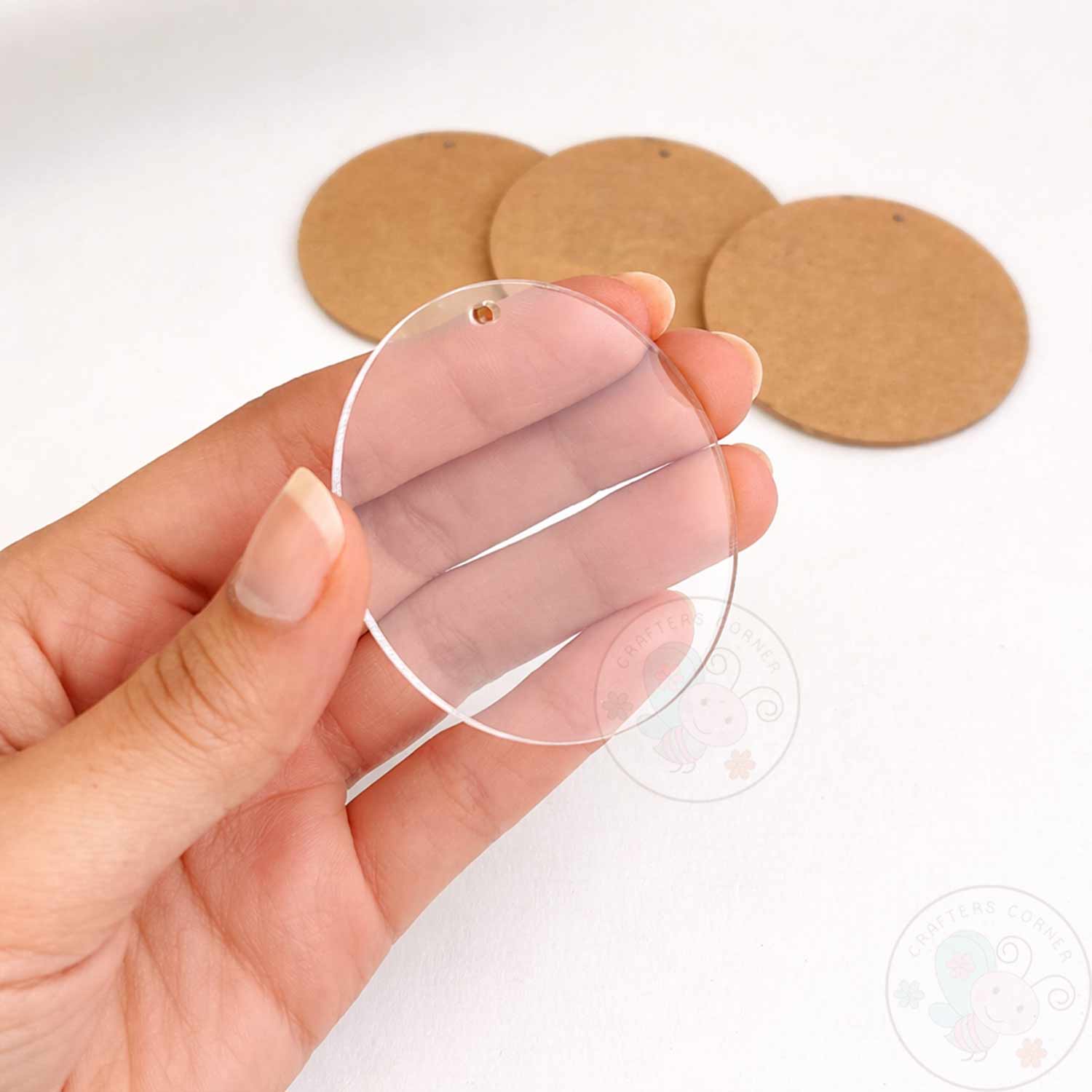 Round Circle Keychain Blanks (With Chain & Rings)