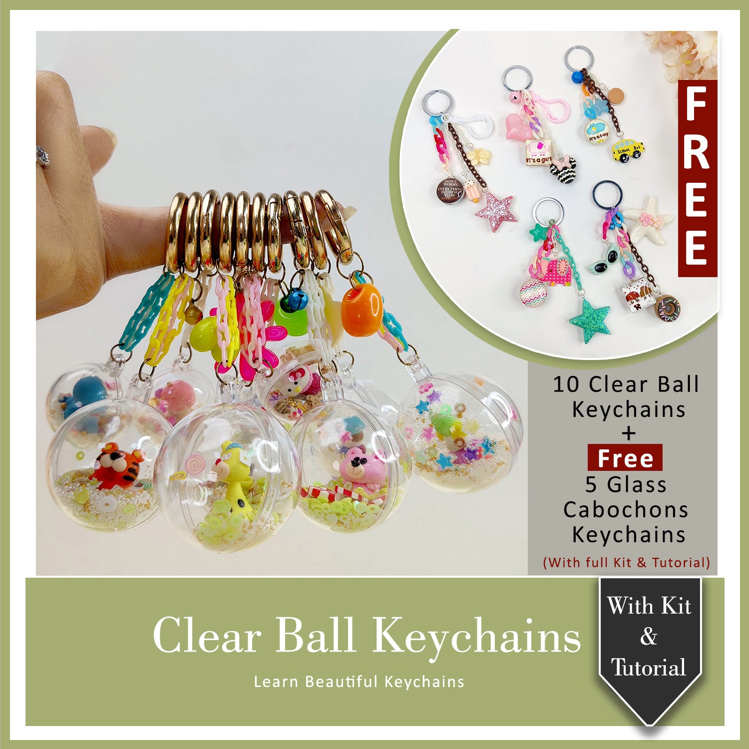 Clear Ball Keychains Class With Kit & Tutorial
