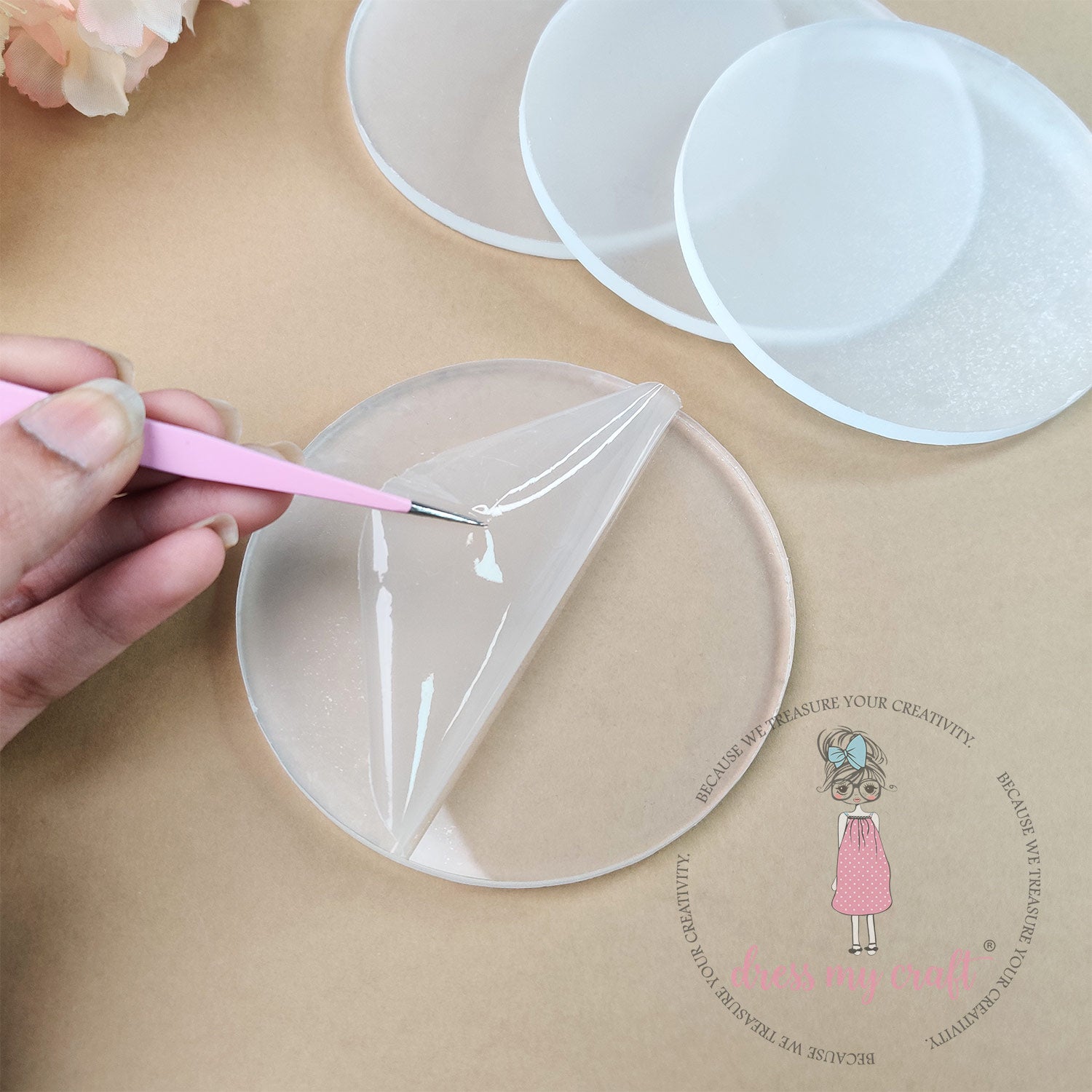 Crystal Clear Coasters (4Pcs/Pack)
