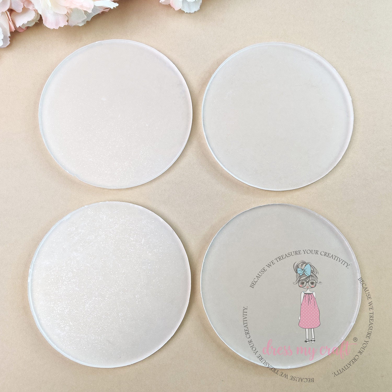Crystal Clear Coasters (4Pcs/Pack)