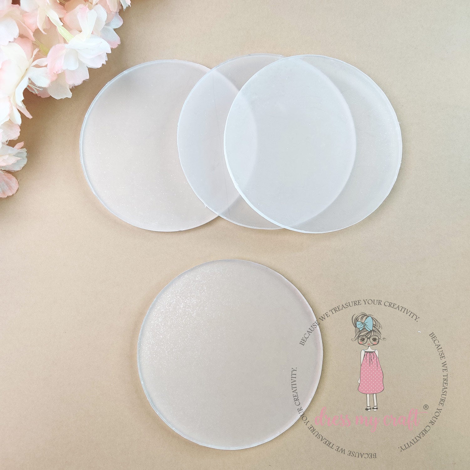 Crystal Clear Coasters (4Pcs/Pack)