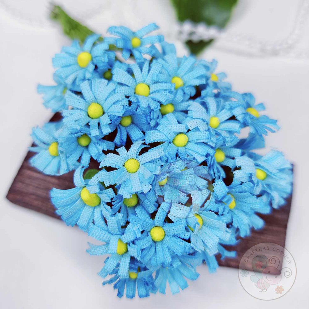 Daisy Fabric Flower - Blue