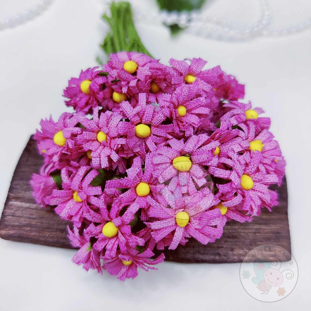 Daisy Fabric Flower - Pink