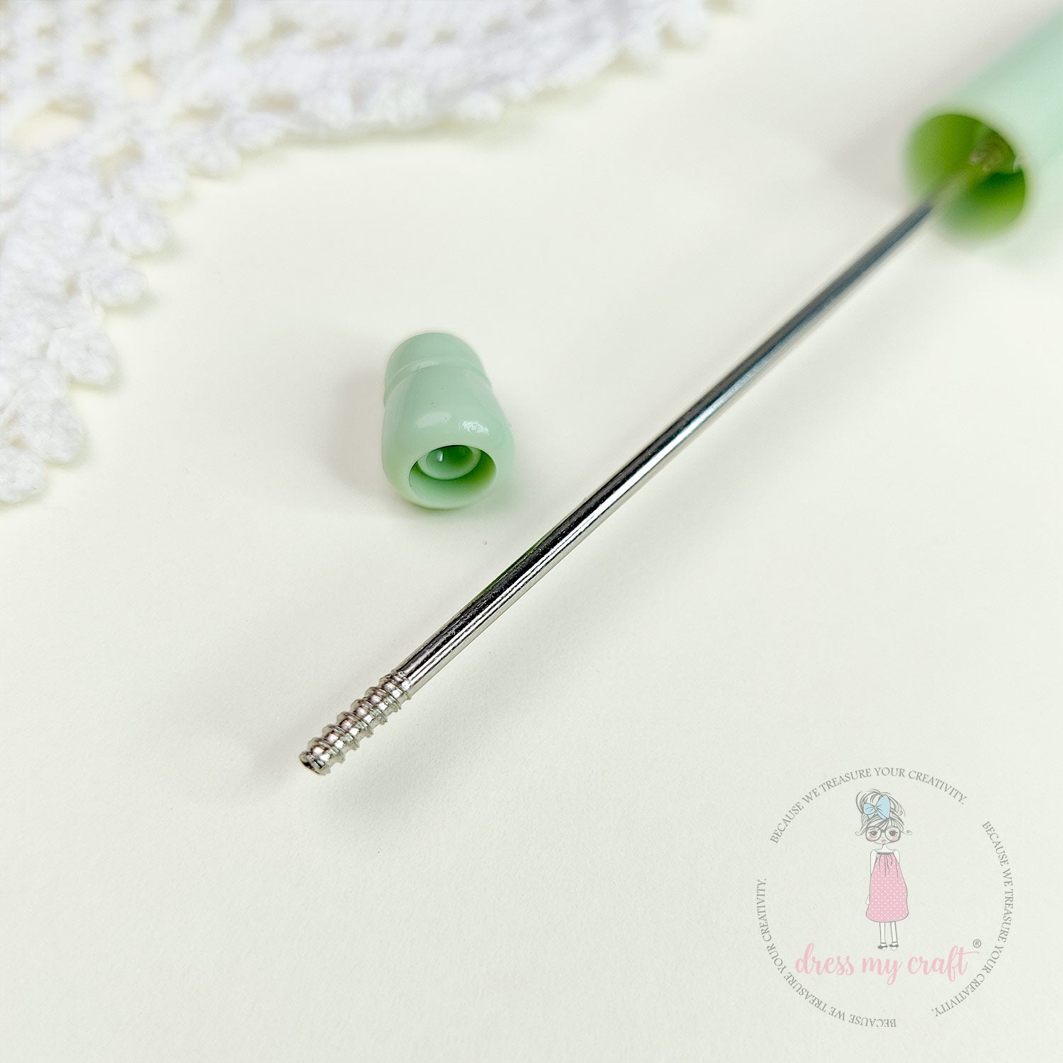 DIY Bead Pens - Pastel Mint Green