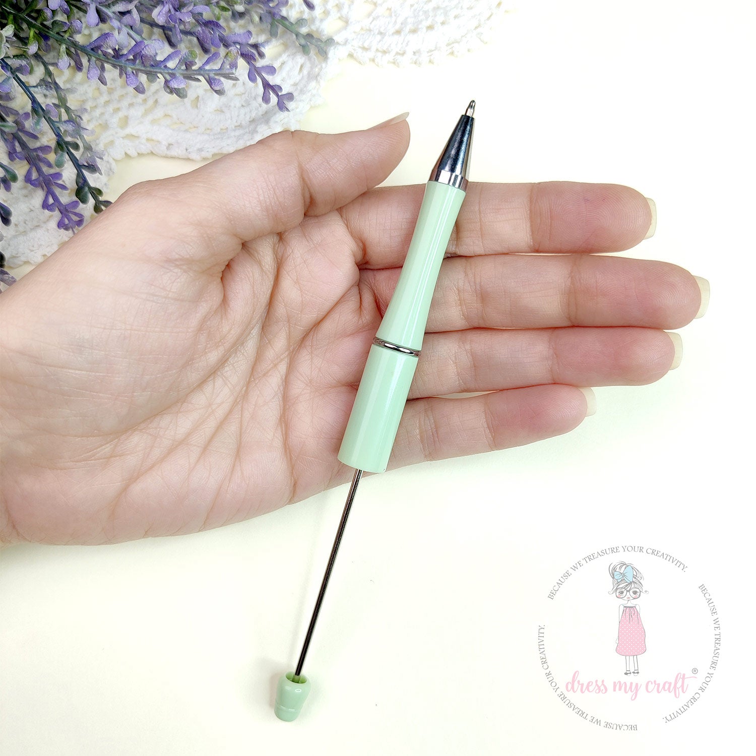DIY Bead Pens - Pastel Mint Green