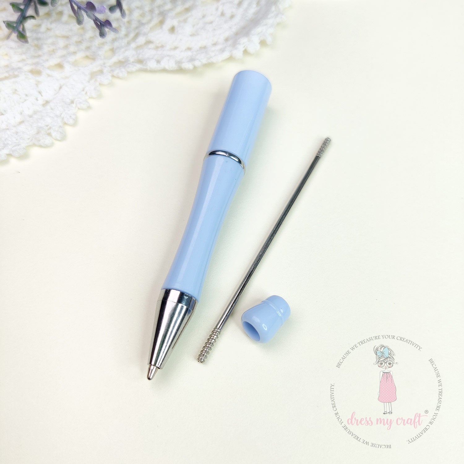 DIY Bead Pens - Pastel Ice Blue