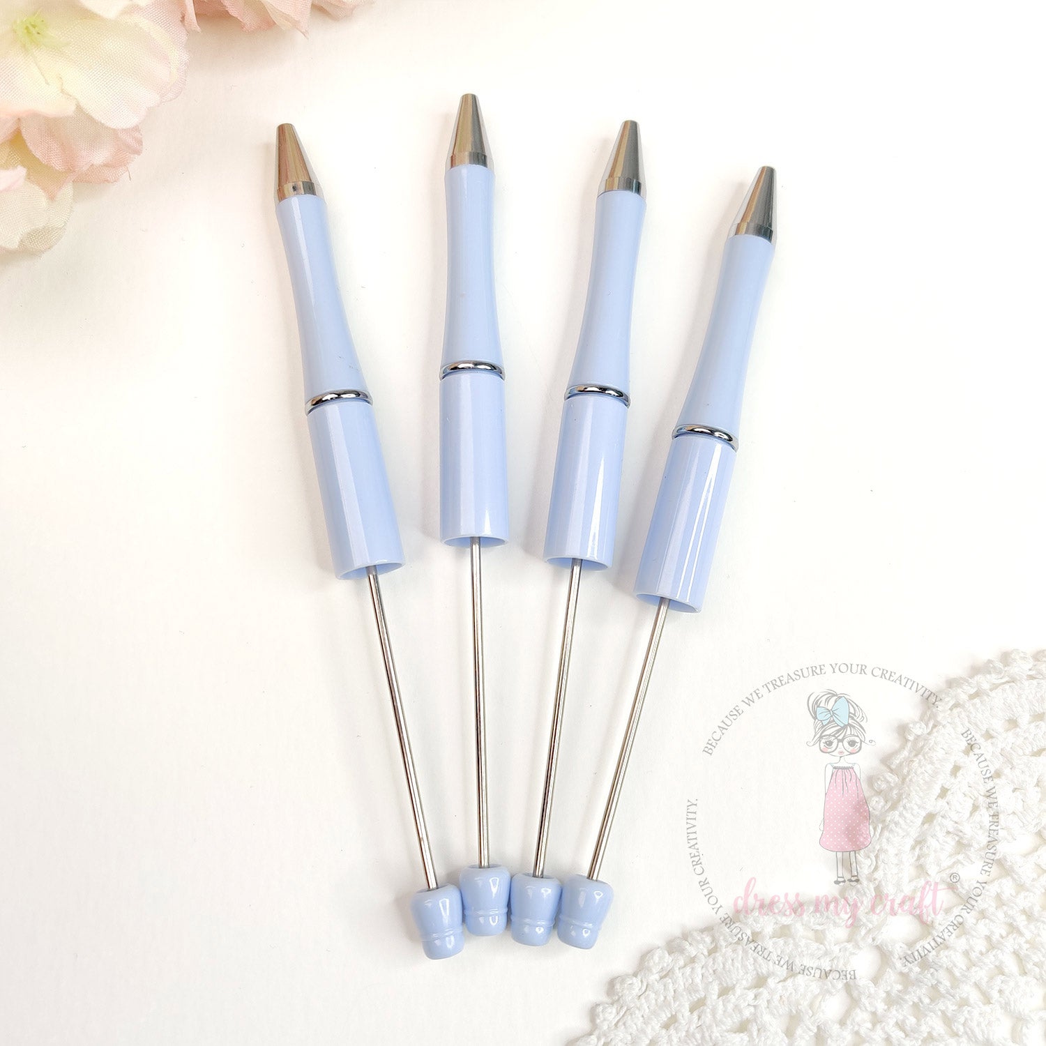 DIY Bead Pens - Pastel Ice Blue