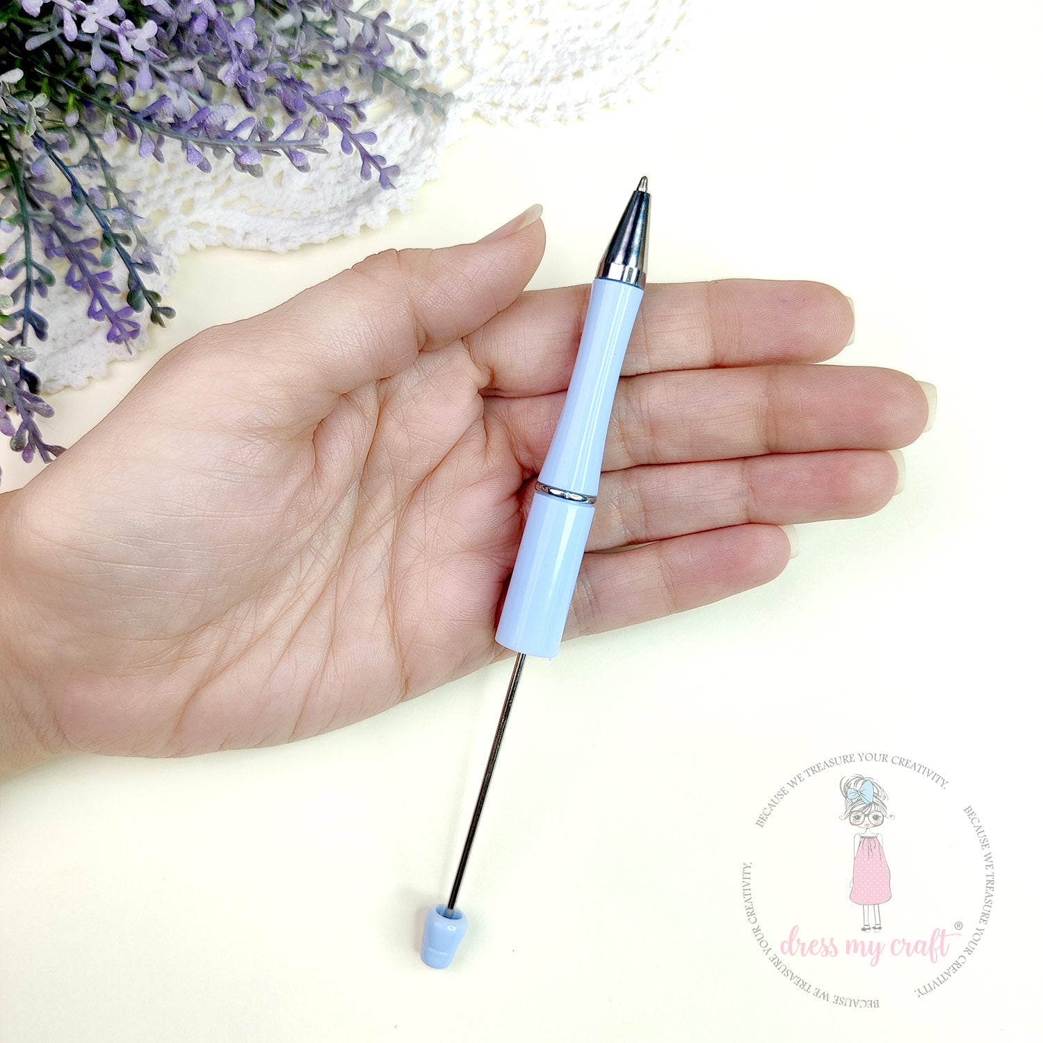 DIY Bead Pens - Pastel Ice Blue