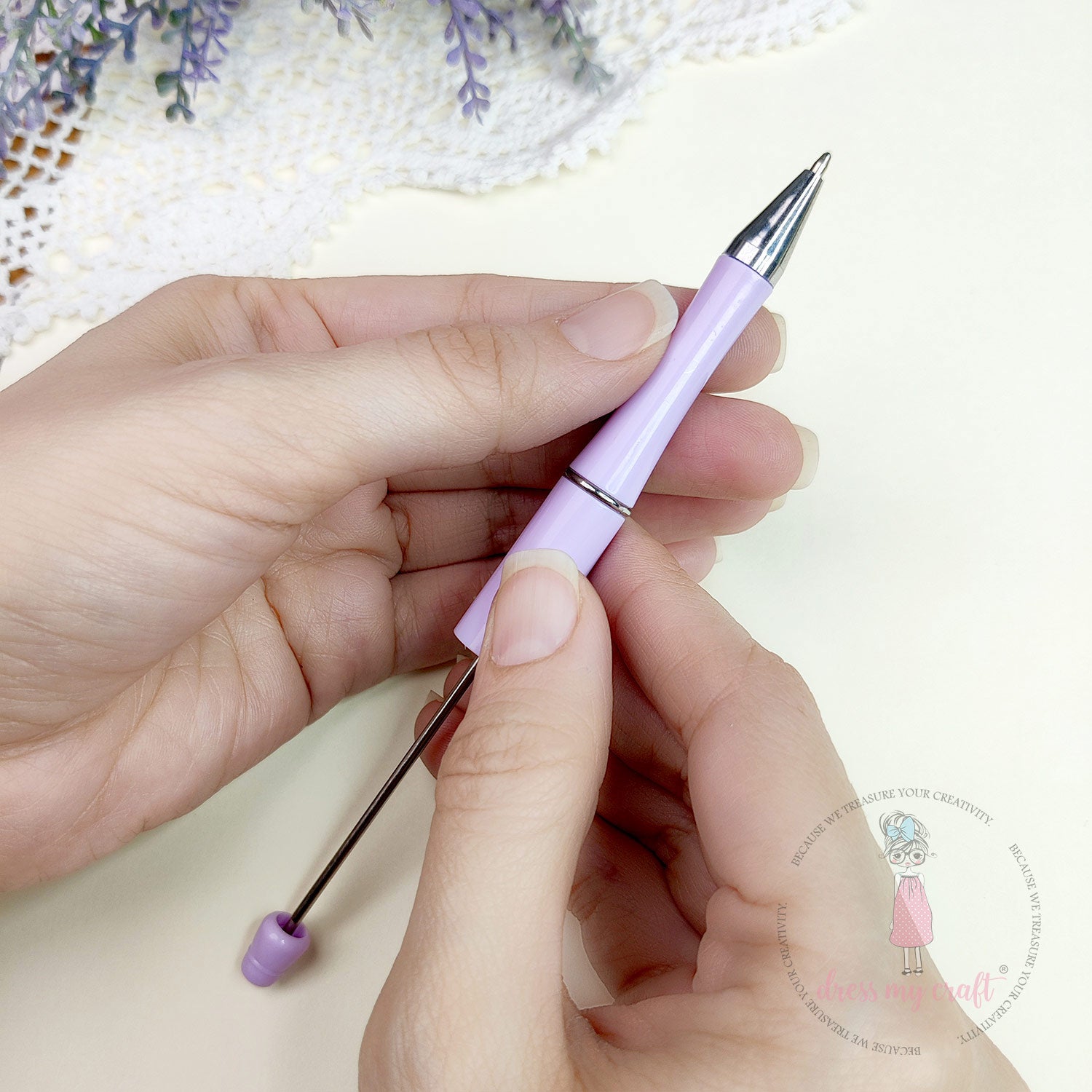 DIY Bead Pens - Pastel Lilac