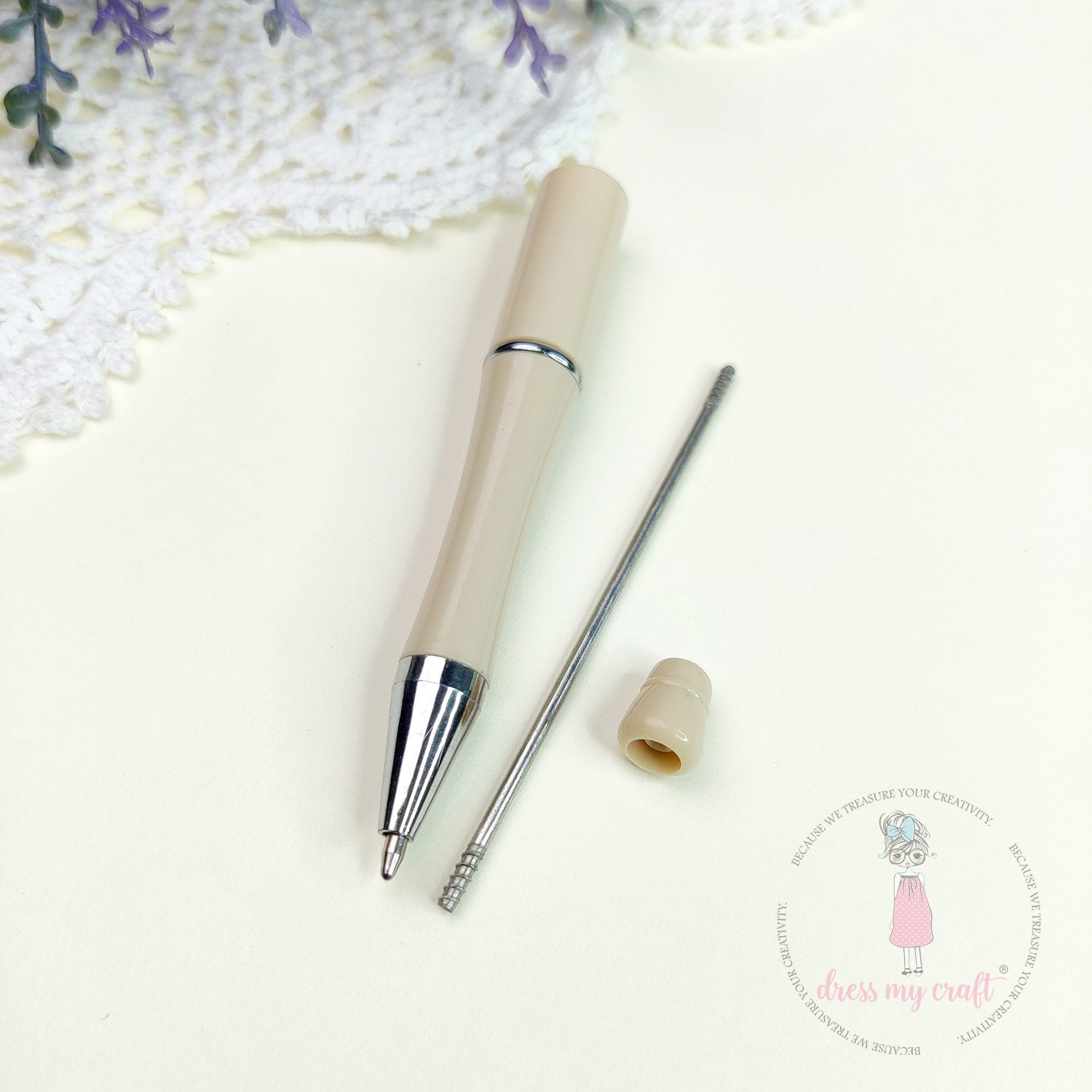 DIY Bead Pens - Pastel Beige