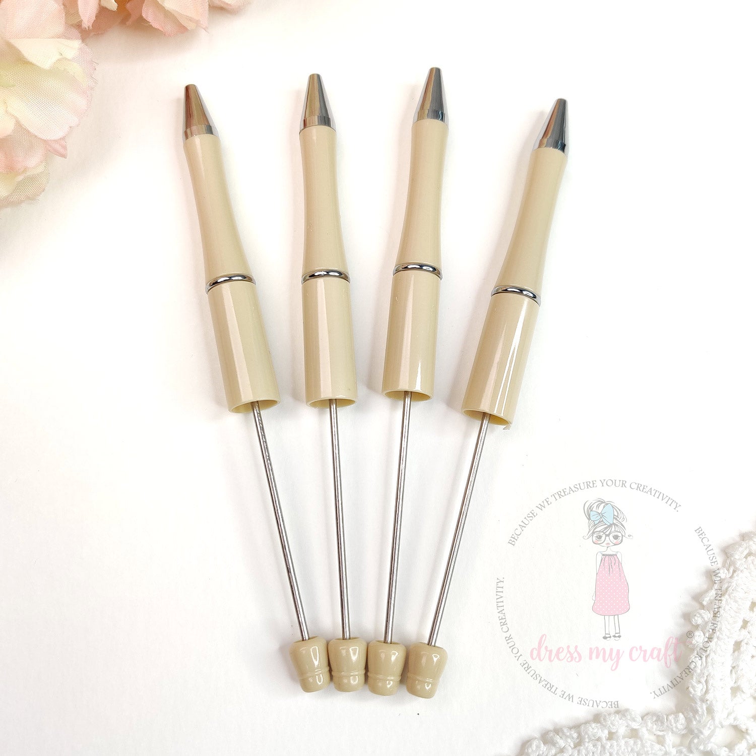 DIY Bead Pens - Pastel Beige
