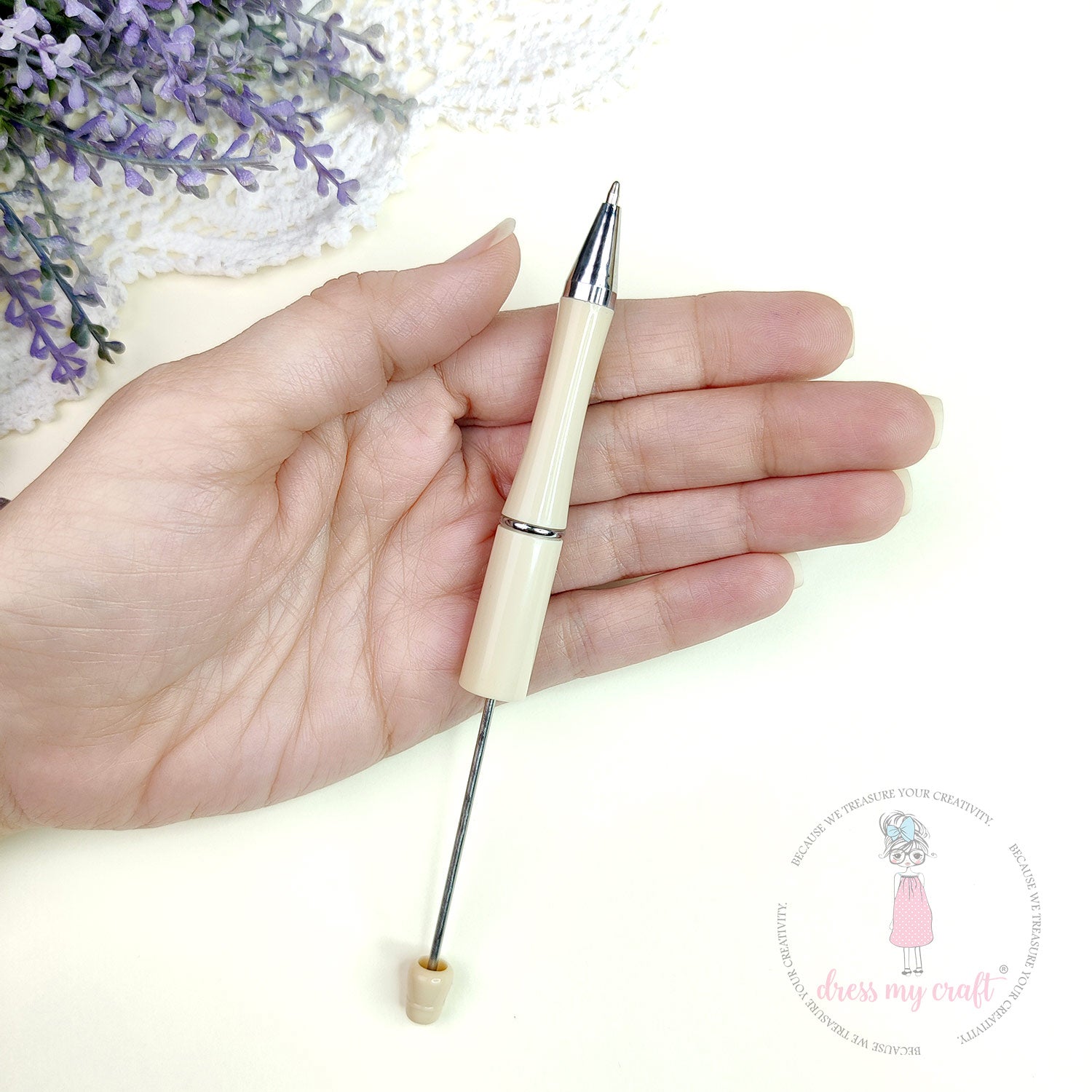 DIY Bead Pens - Pastel Beige