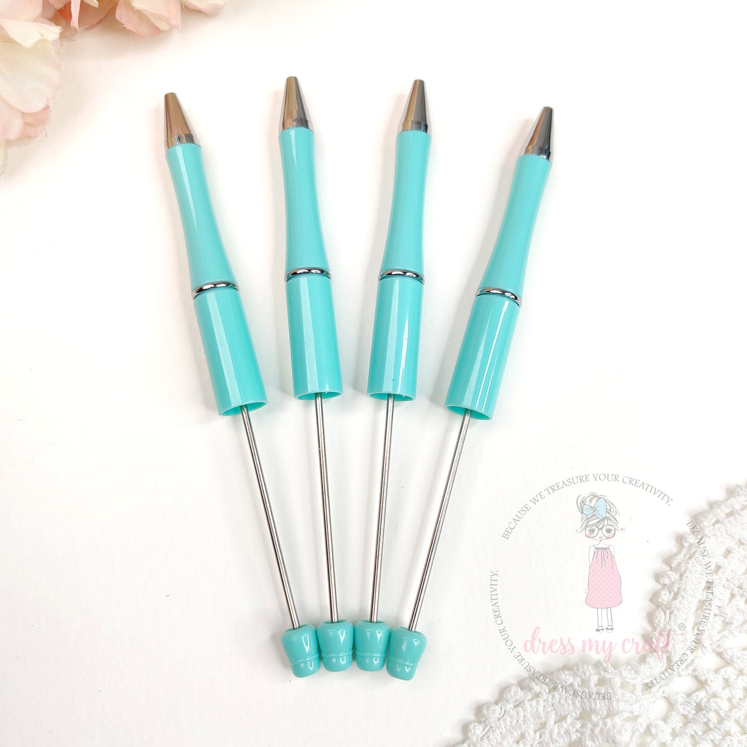 DIY Bead Pens  - Pastel Aquamarine