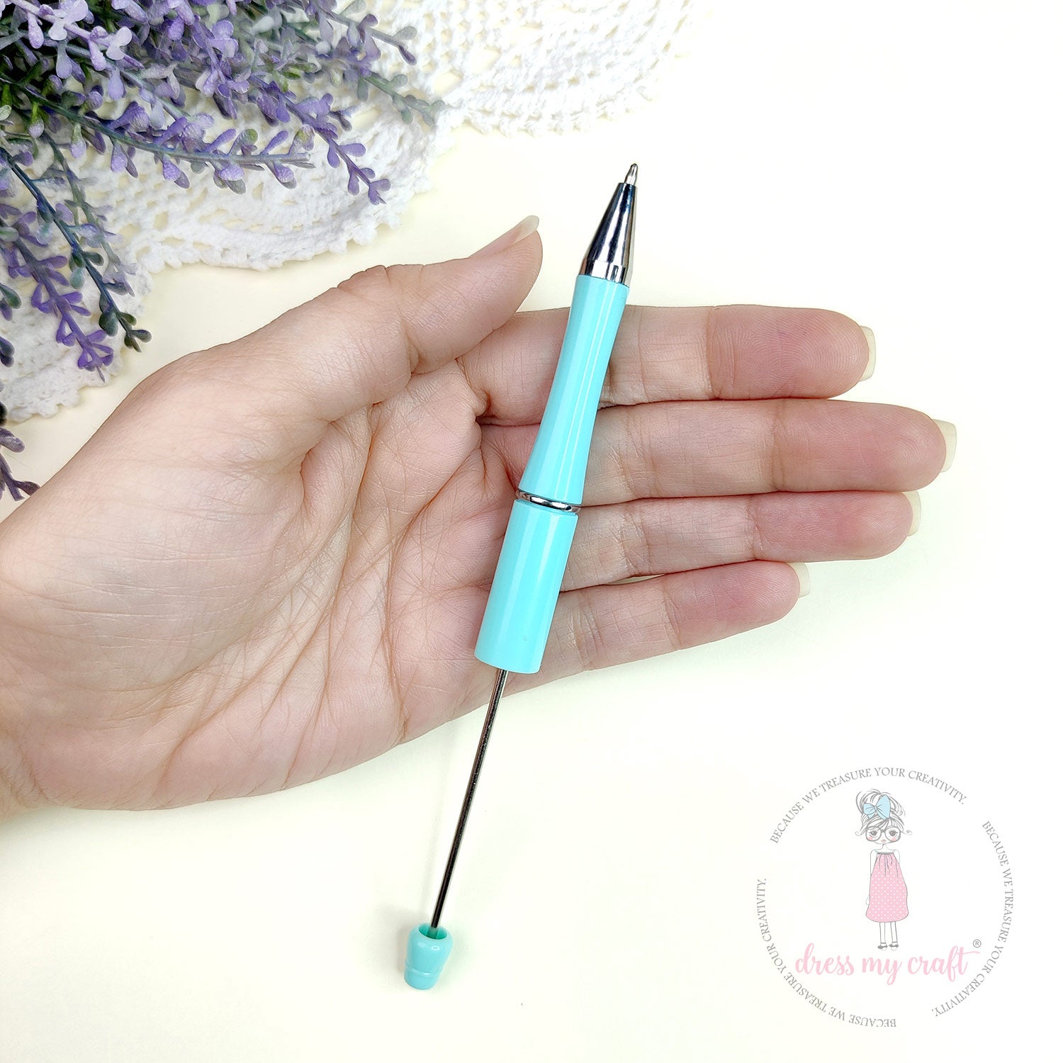 DIY Bead Pens  - Pastel Aquamarine