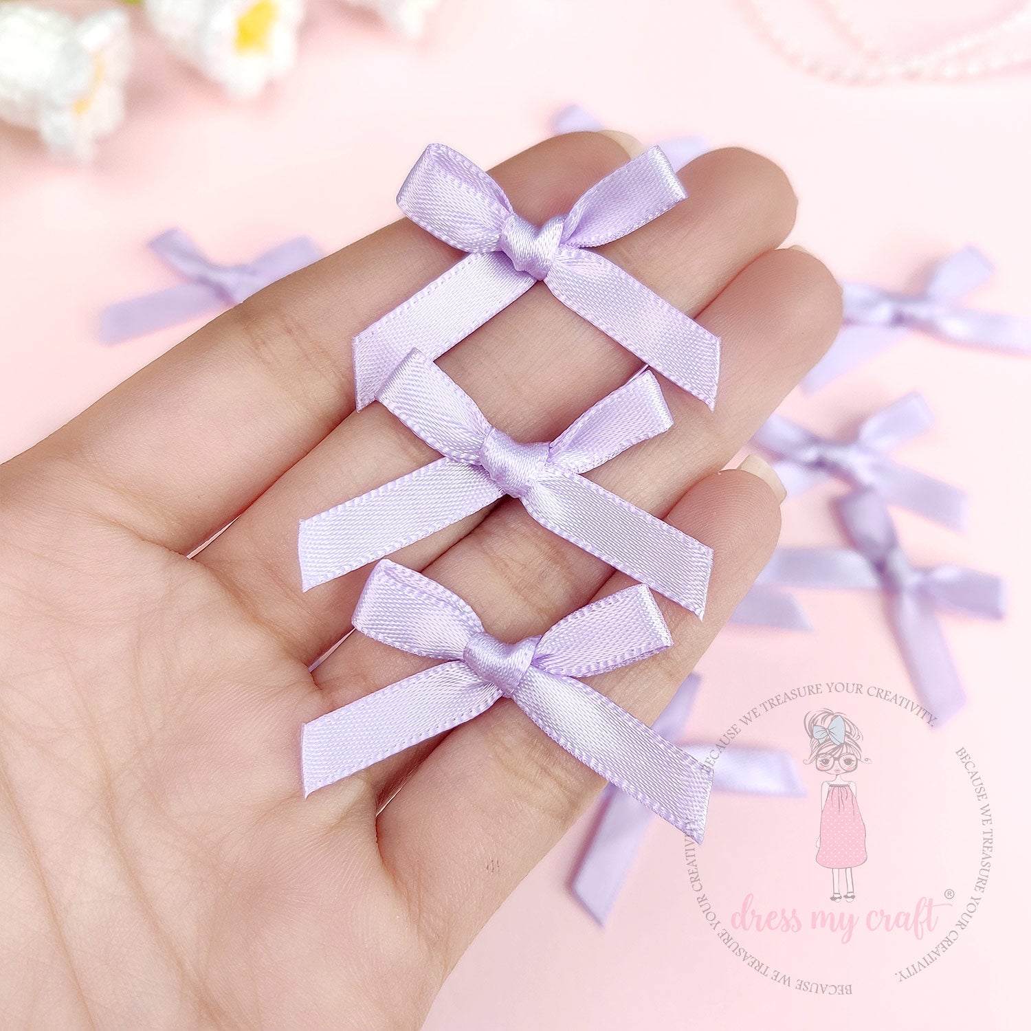 Satin Ribbon Bows - Mauve